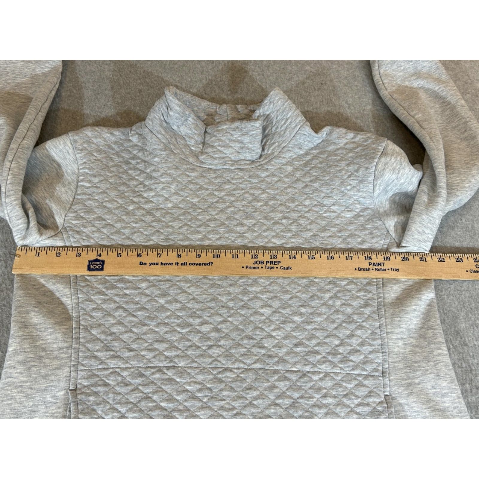 Vintage LL Bean Sweatshirt Womens Large Petite Pullover Gray Quilted Funnel Neck Tunic Size L / US 10 / IT 46 - 3 Thumbnail