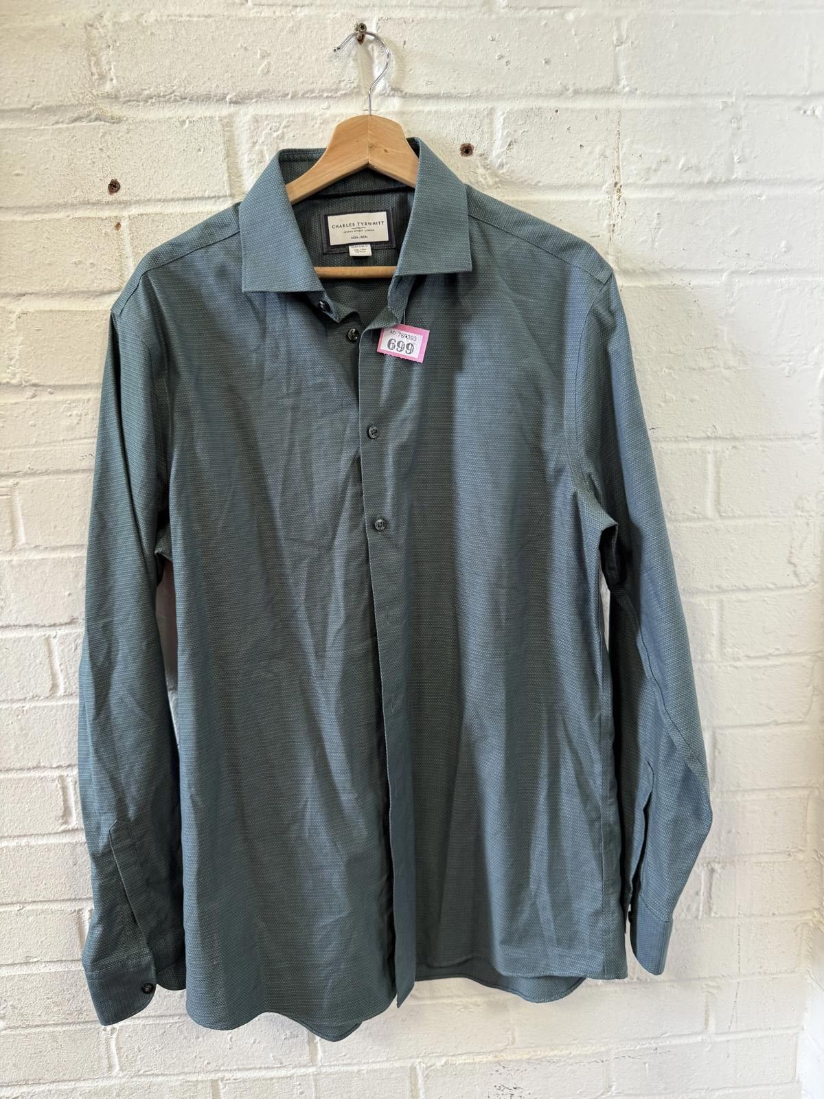 Charles Tyrwhitt Grey Buckingham weave non-iron Extra Slim fit shirt |  Grailed