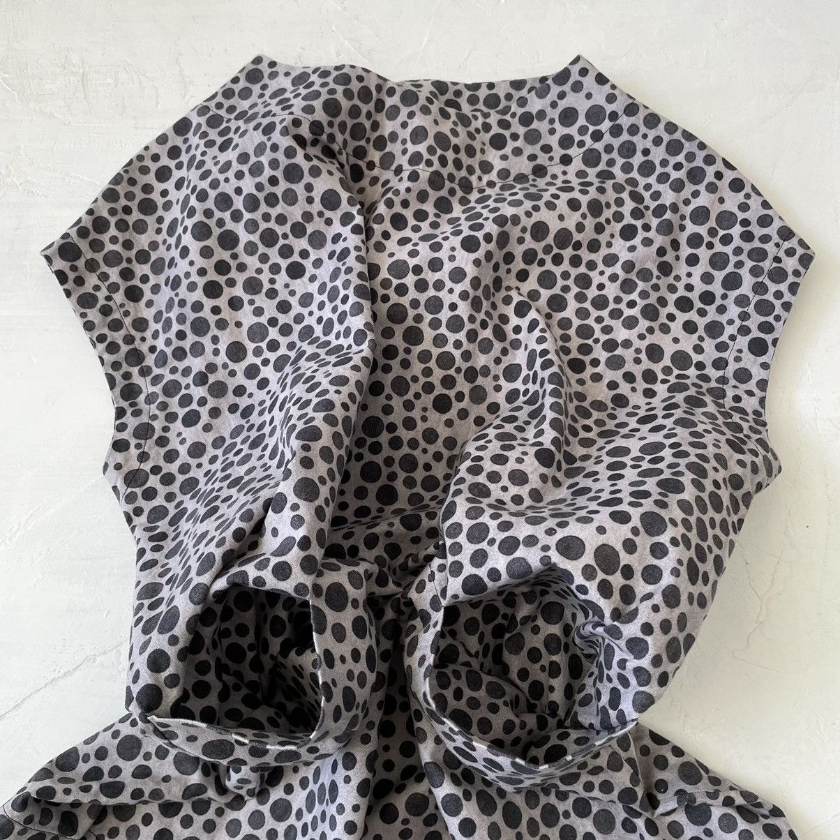 Japanese Brand Peplum by Yoshiki Hishinuma Black Gray Polkadot Top Blouse Size M / US 6-8 / IT 42-44 - 7 Thumbnail
