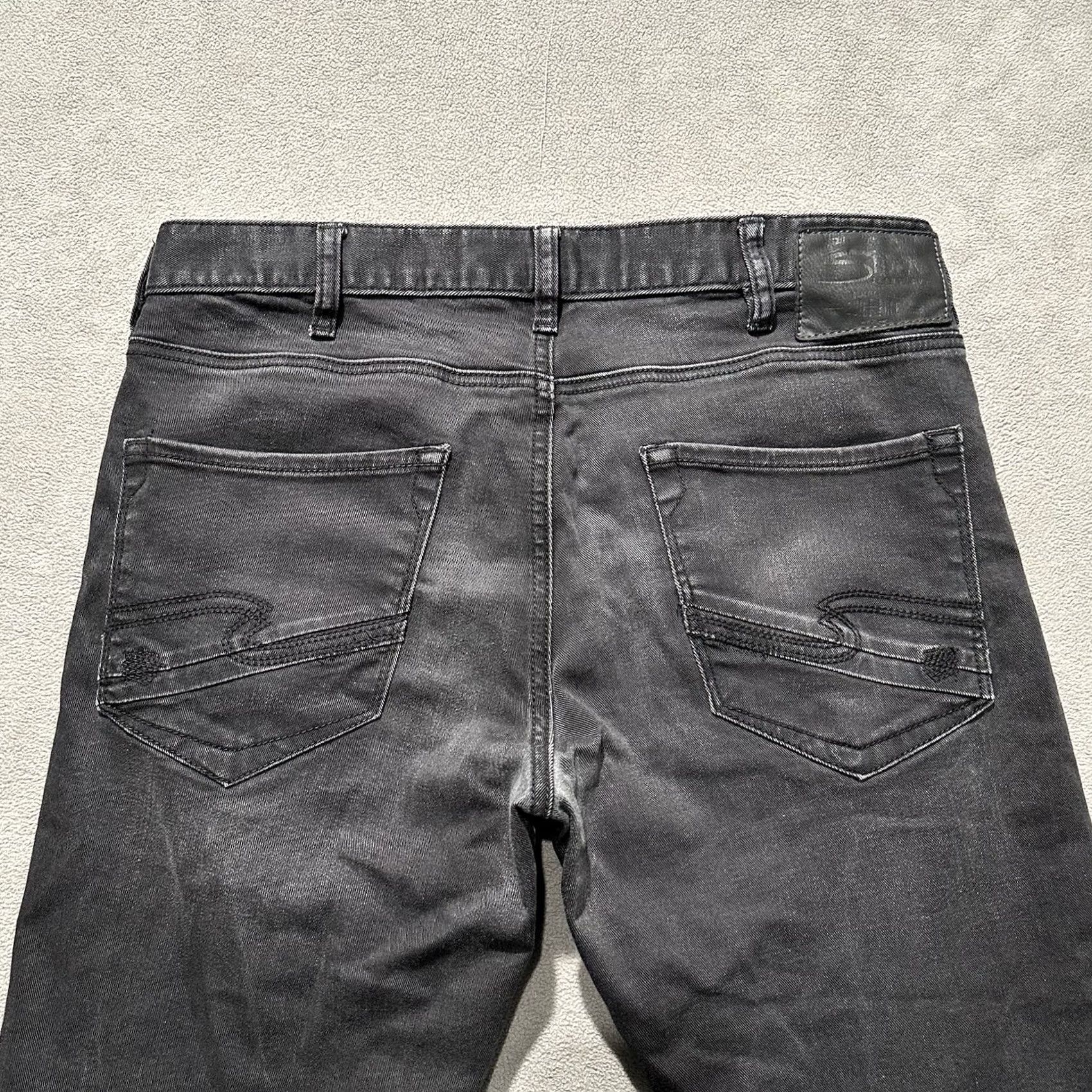 Silver Jeans Co. Silver Jeans Mens Jeans Dark Gray Denim Athletic Fit Tapered Leg 34x30 Size US 34 / EU 50 - 4 Thumbnail