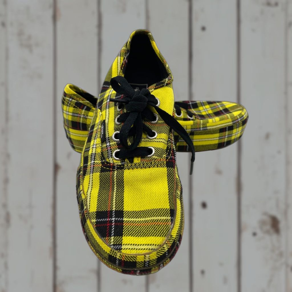 Vans Vans Authentic Platform Plaid Womens 8 Multicolor Sneaker Platform Patent Lemon Chrome Yellow Black 8 Womens 8 Size US 8 / IT 38 - 1 Thumbnail