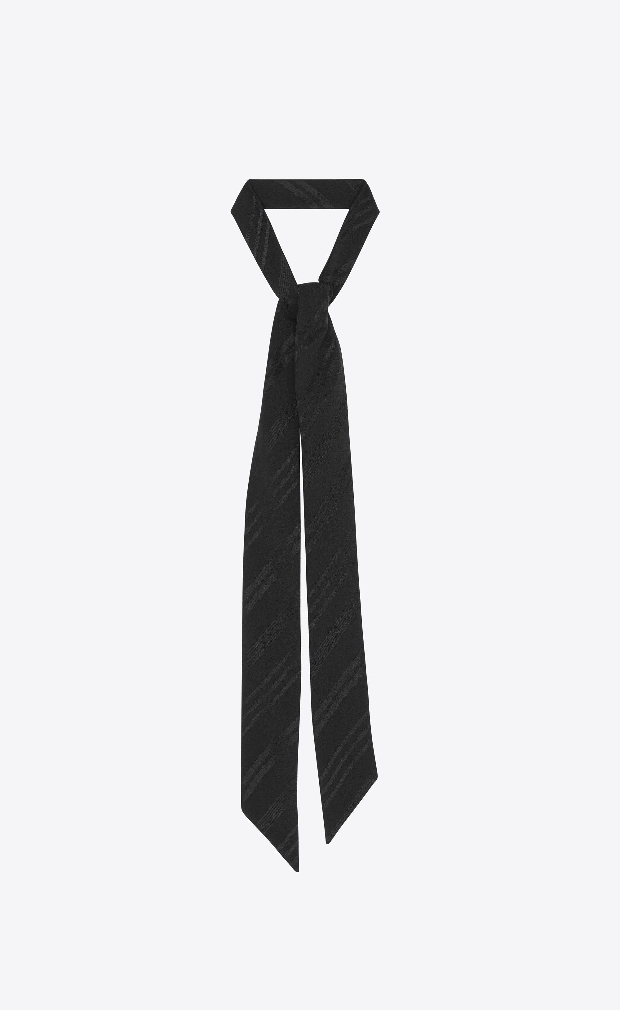 Saint Laurent Paris o1s1wg110125 Size: OS / 710913 Striped Lavallière Tie Size ONE SIZE - 1 Thumbnail