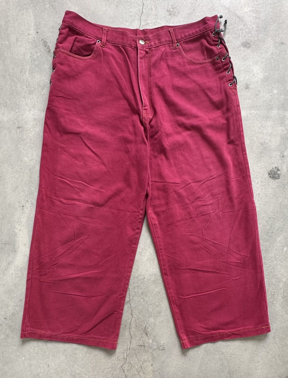 Harley Davidson × Vintage VINTAGE HARLEY DAVIDSON SIDE EYELET LACE UP DENIM PANT Size US 38 / EU 54 - 1 Thumbnail