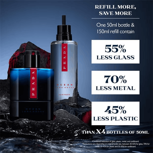 Prada Luna Rossa Ocean Eau de Toilette Refill 150ml Size ONE SIZE - 4 Thumbnail