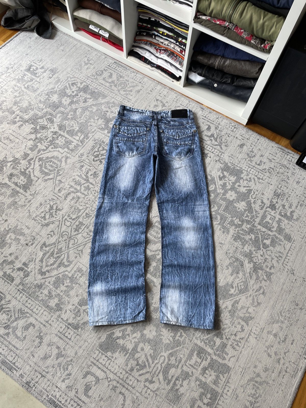Other Vintage Mud washed Flared Jeans Avant Garde Faded Y2K Japan Size US 30 / EU 46 - 1 Thumbnail