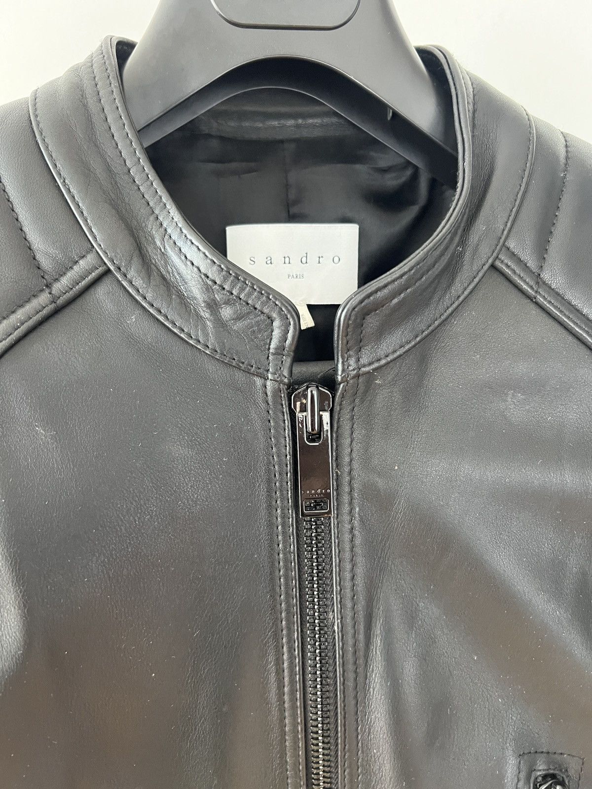 Sandro Sandro mens quilted leather biker jacket Size US M / EU 48-50 / 2 - 3 Thumbnail