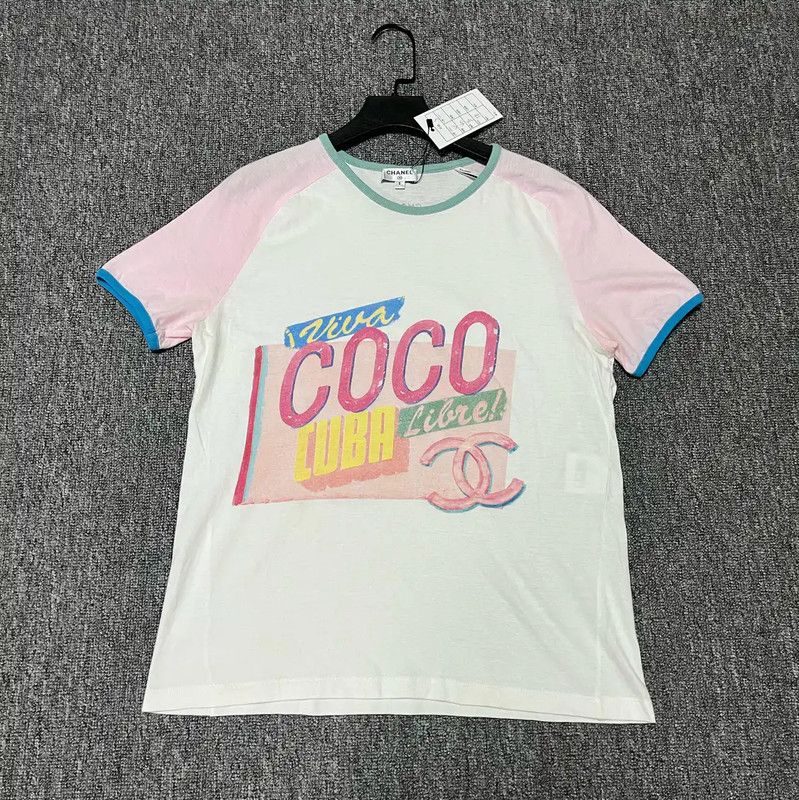 Chanel Chanel Summer White Cotton T-Shirt 0089 Size S / US 4 / IT 40 - 1 Thumbnail