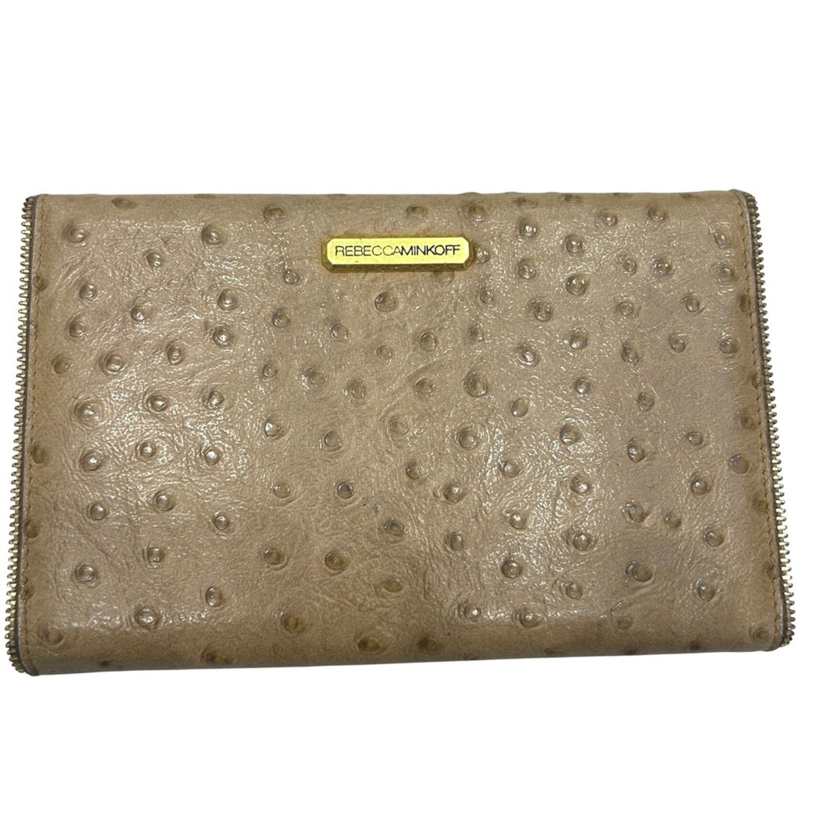 Rebecca Minkoff Rebecca Minkoff Ostrich Embossed Leather Zip Around Wallet Size ONE SIZE - 2 Thumbnail