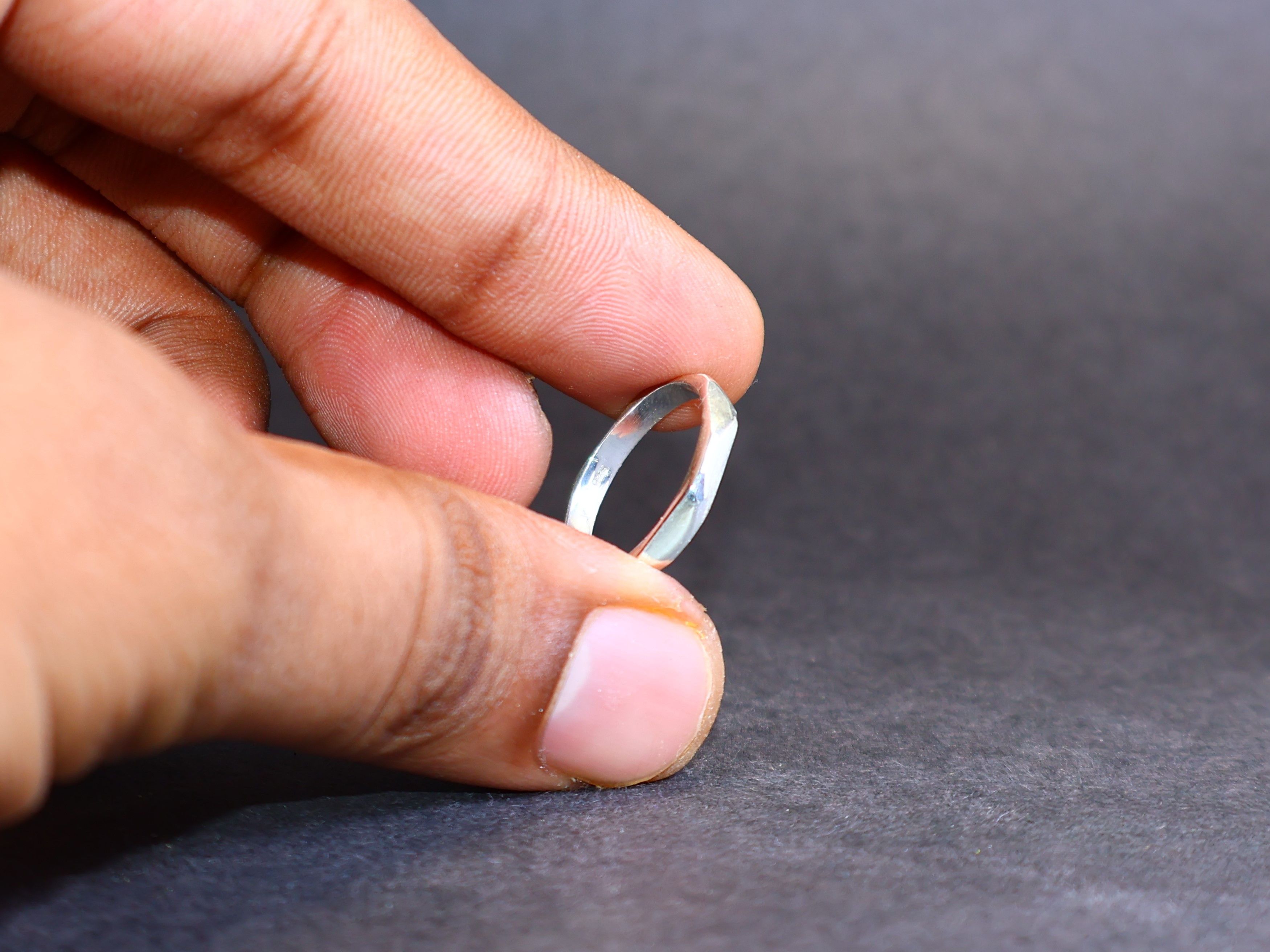 Handmade Band Ring, Silver Band Ring, 925 Sterling Silver Handmade, Size ONE SIZE - 6 Thumbnail
