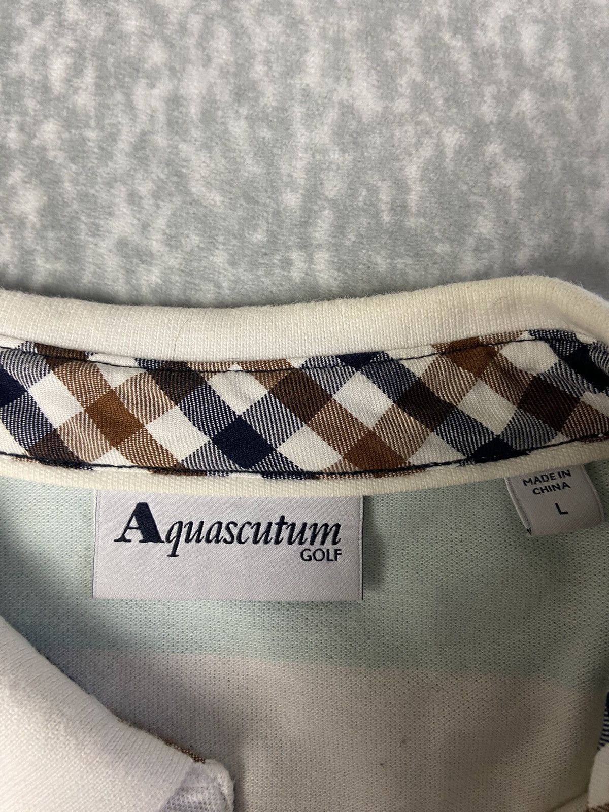 Aquascutum Aquascutum Striped Polo Shirt with Club check collar Size US L / EU 52-54 / 3 - 3 Thumbnail