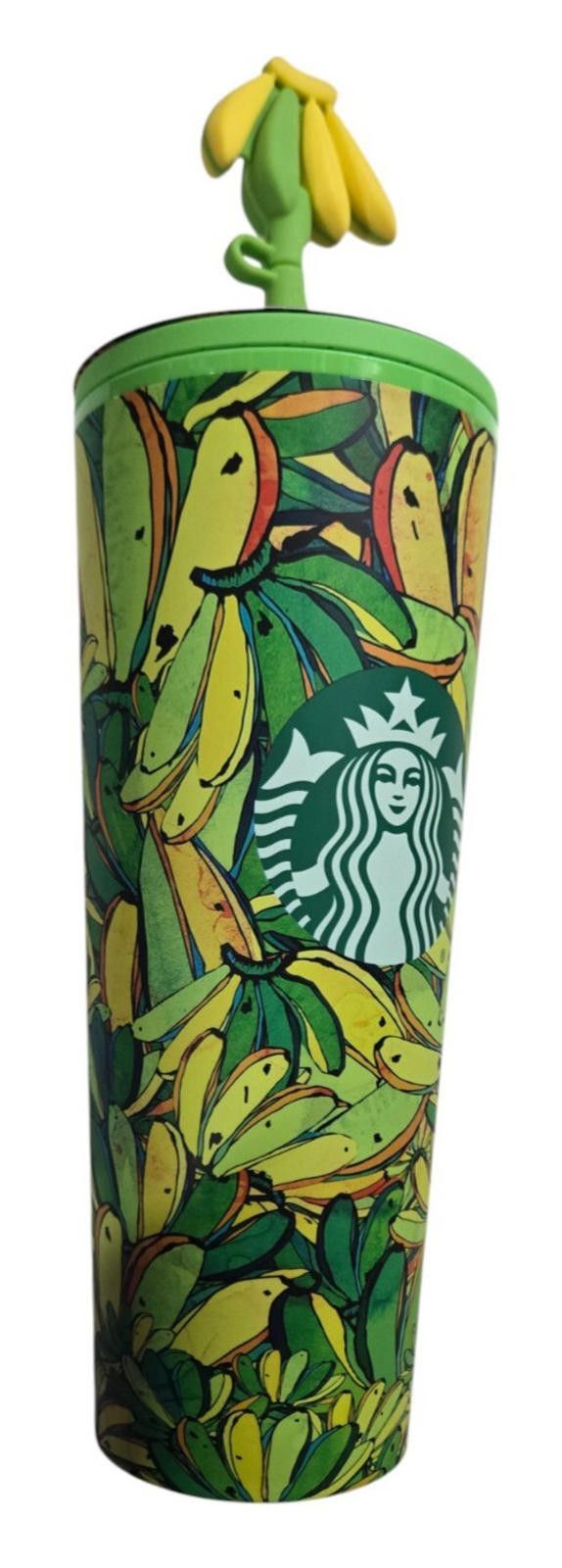 Designer Starbucks Banana Tumbler Farm Rio 2025 Straw Topper 24oz NWT Size ONE SIZE - 1 Thumbnail