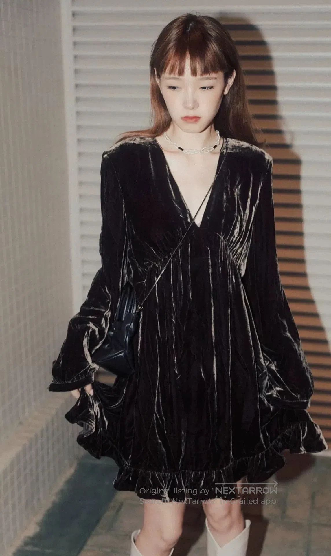 Yves Saint Laurent Saint Laurent Black Velvet Dress F36. Size XS / US 0-2 / IT 36-38 - 1 Thumbnail