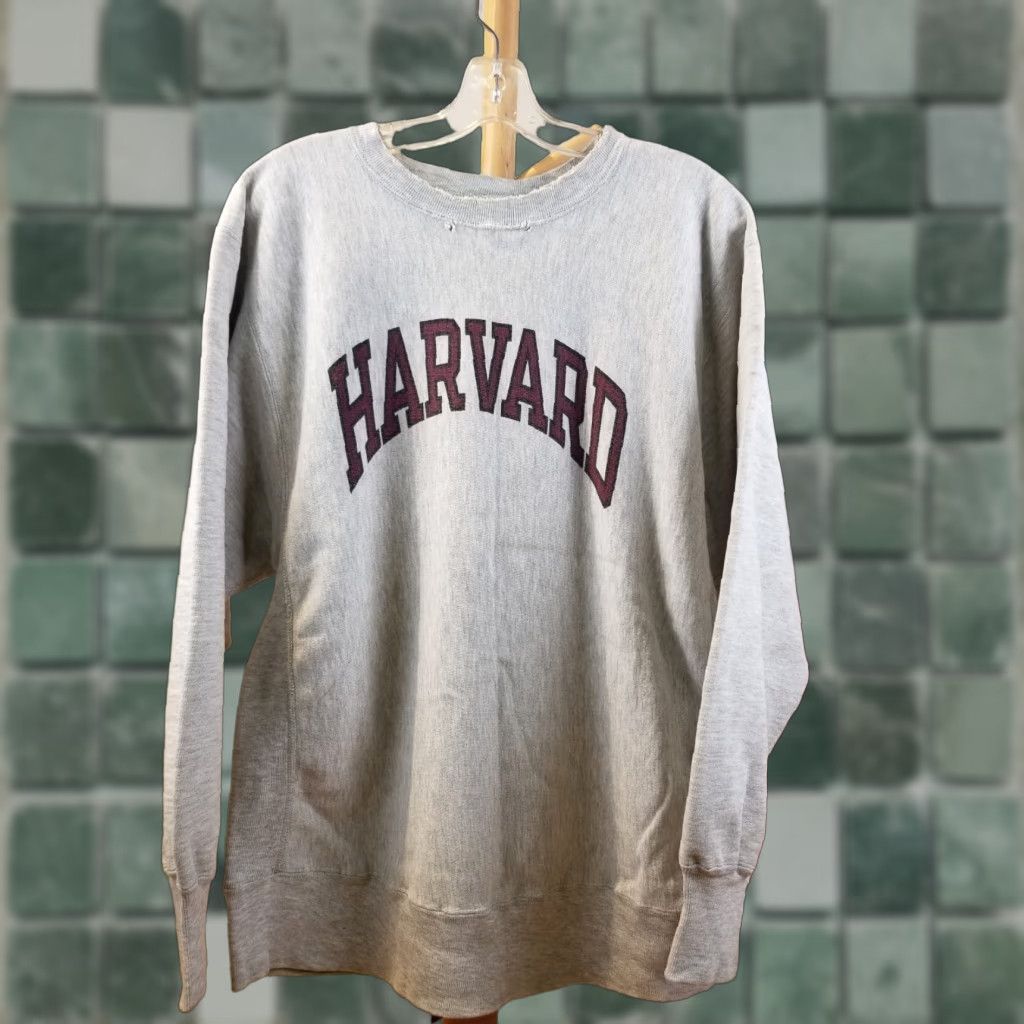 Champion VINTAGE Harvard University Champion Reverse Weave Sweatshirt XLARGE Sweatshirt Mens Gray University Western 80s Size US XL / EU 56 / 4 - 1 Thumbnail