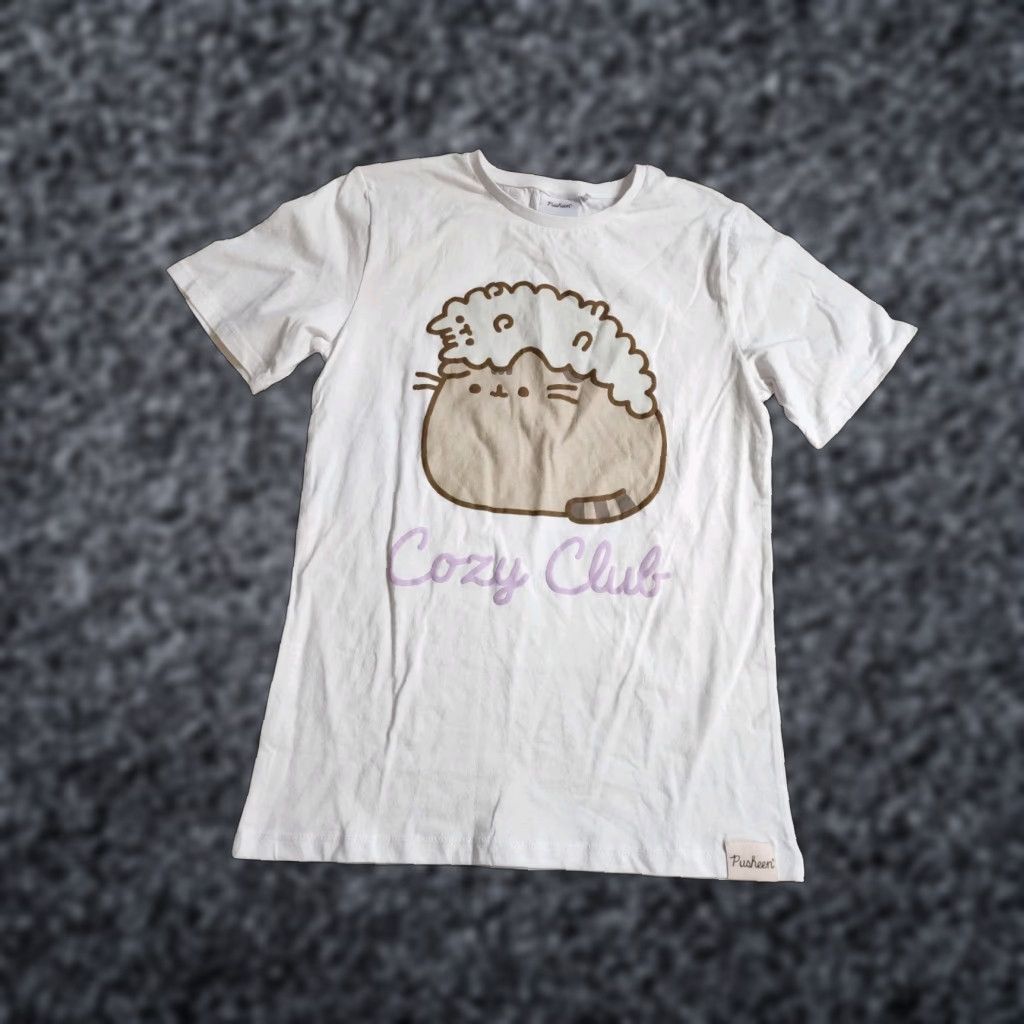 Vintage Womens S Pusheen T Shirt Shirt Cat Kawaii Cozy Club Crew Neck Short Sleeve White Pusheen Womens S T-Shirt Cat, 90s? Size S / US 4 / IT 40 - 1 Thumbnail