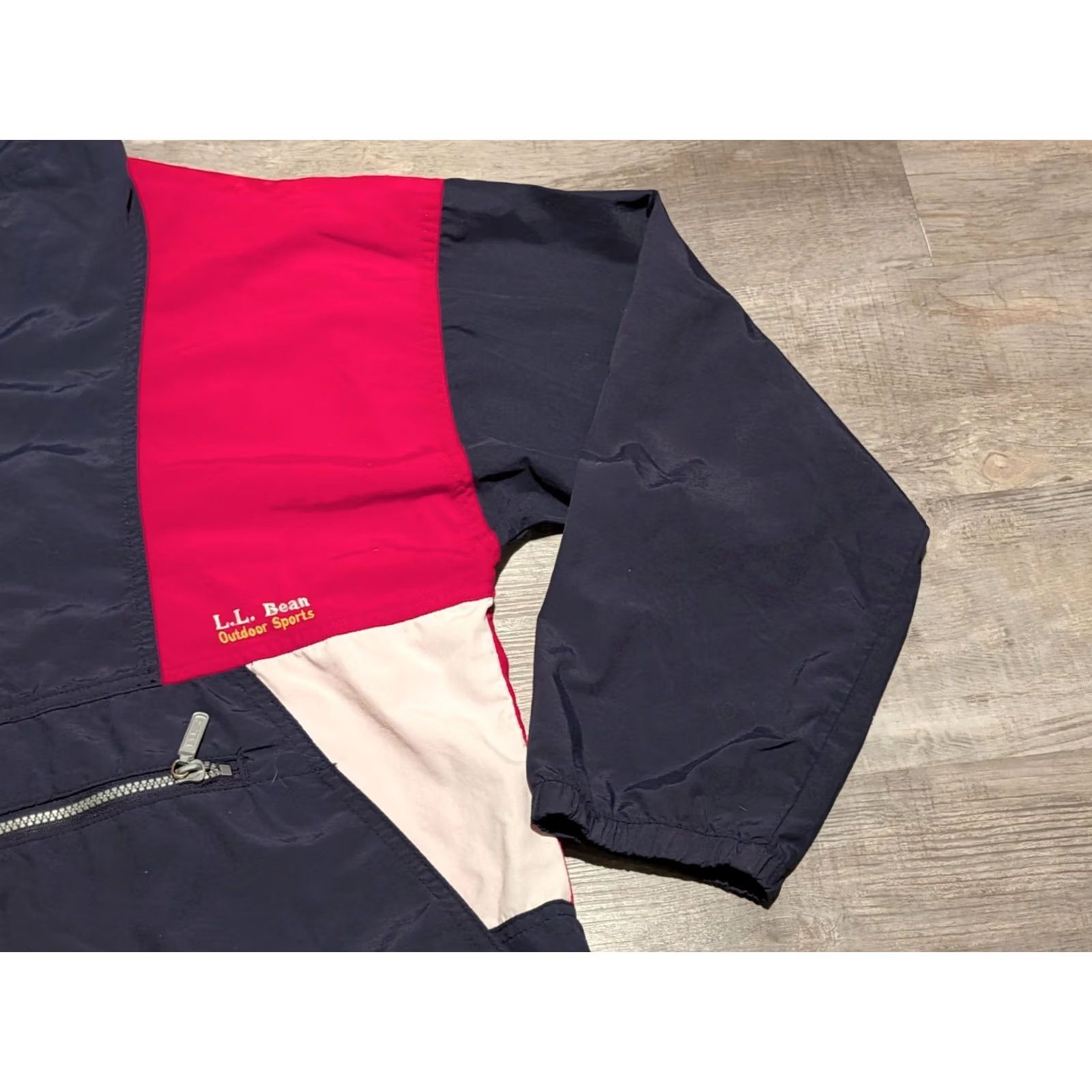 Vintage VINTAGE 90s LL Bean Anorak Jacket Mens S/M Red Blue Hooded Windbreaker Pullover USA Size US S / EU 44-46 / 1 - 4 Thumbnail