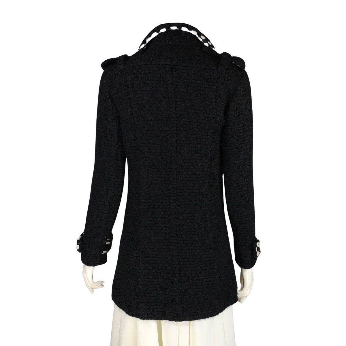Chanel CHANEL P Tweed Knit Coat Wool Black P39397V28326 2010 wome Size XS / US 0-2 / IT 36-38 - 3 Thumbnail