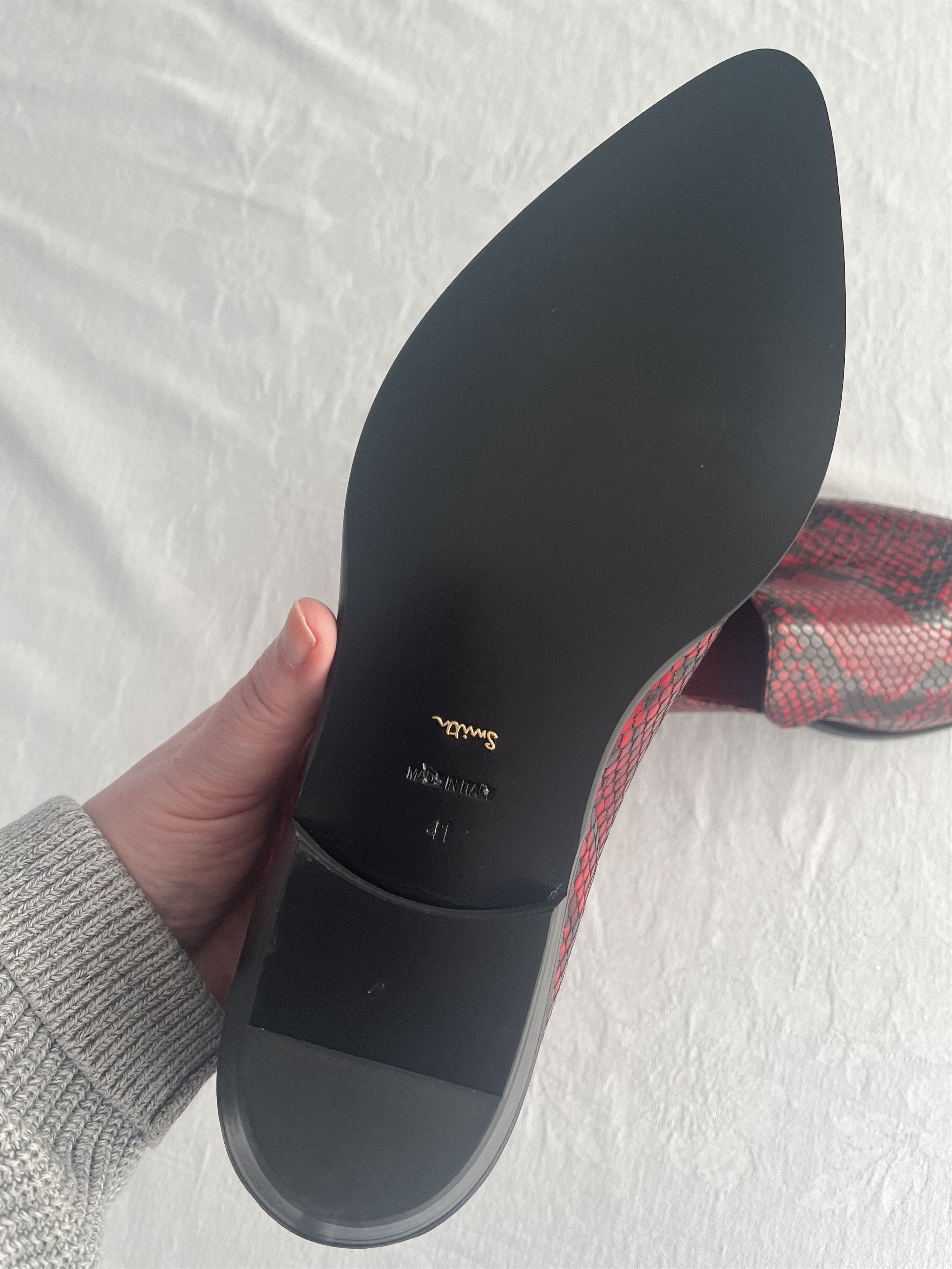Paul Smith Red and black leather snakeskin design loafers/flats Size US 10 / IT 40 - 9 Thumbnail