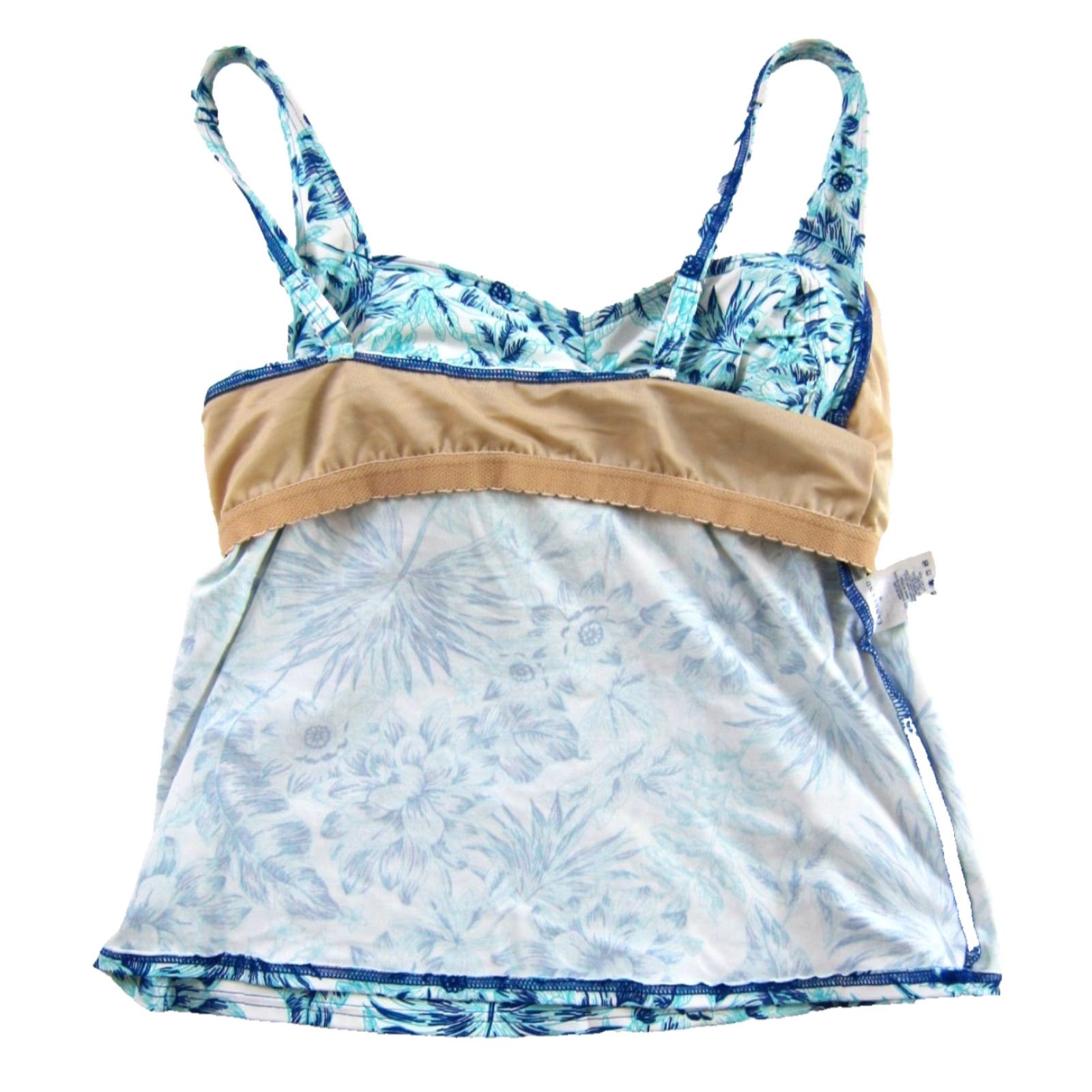 Lands' End Lands' End Blue White Floral Built In Bra Tankini Swim Top 10 Size L / US 10 / IT 46 - 5 Thumbnail