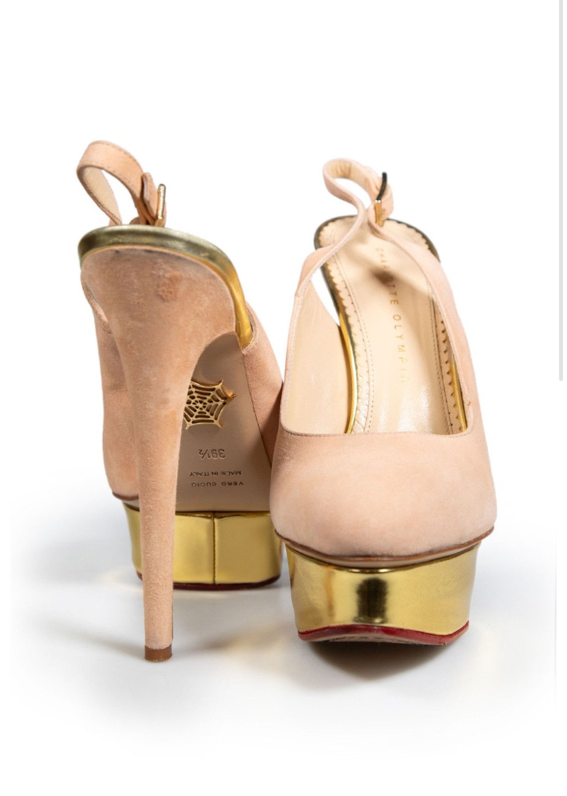 Charlotte Olympia Charlotte Olympia Dolly Slingback - Blush Suede Heels Size US 9.5 / IT 39.5 - 4 Thumbnail