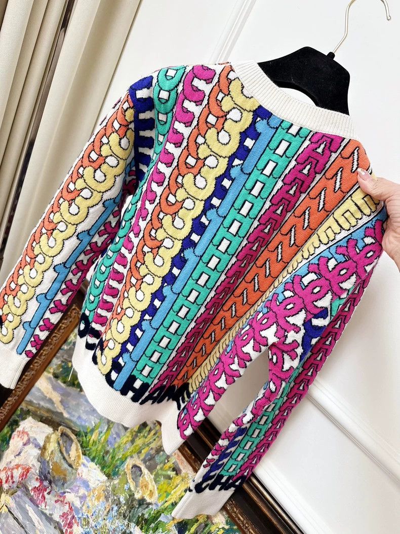 Chanel Chanel 21K rainbow letter pattern diamond buckle logo knit Size XXS / US 00 / IT 34 - 3 Thumbnail