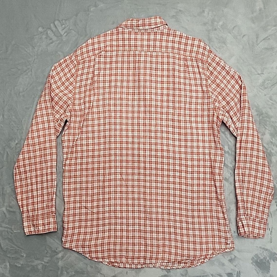 The Territory Ahead The Territory Ahead Shirt Men XL Brick Red Plaid 100% Linen Long Sleeve Button-Up Collared Pocketed Casual Travel Size US XL / EU 56 / 4 - 5 Thumbnail