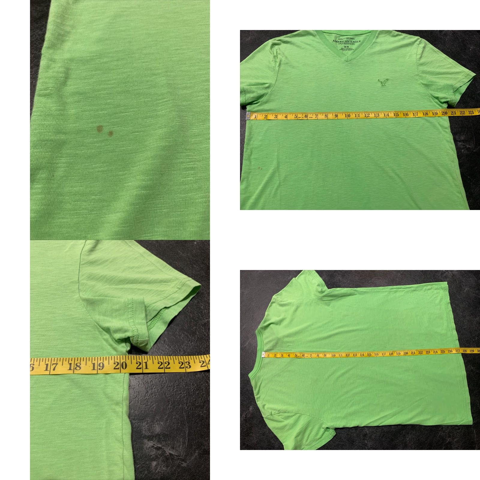 Vintage American Eagle Women's Medium Green V-Neck Pullover T-Shirt - Solid Basic - All Seasons Size M / US 6-8 / IT 42-44 - 8 Thumbnail