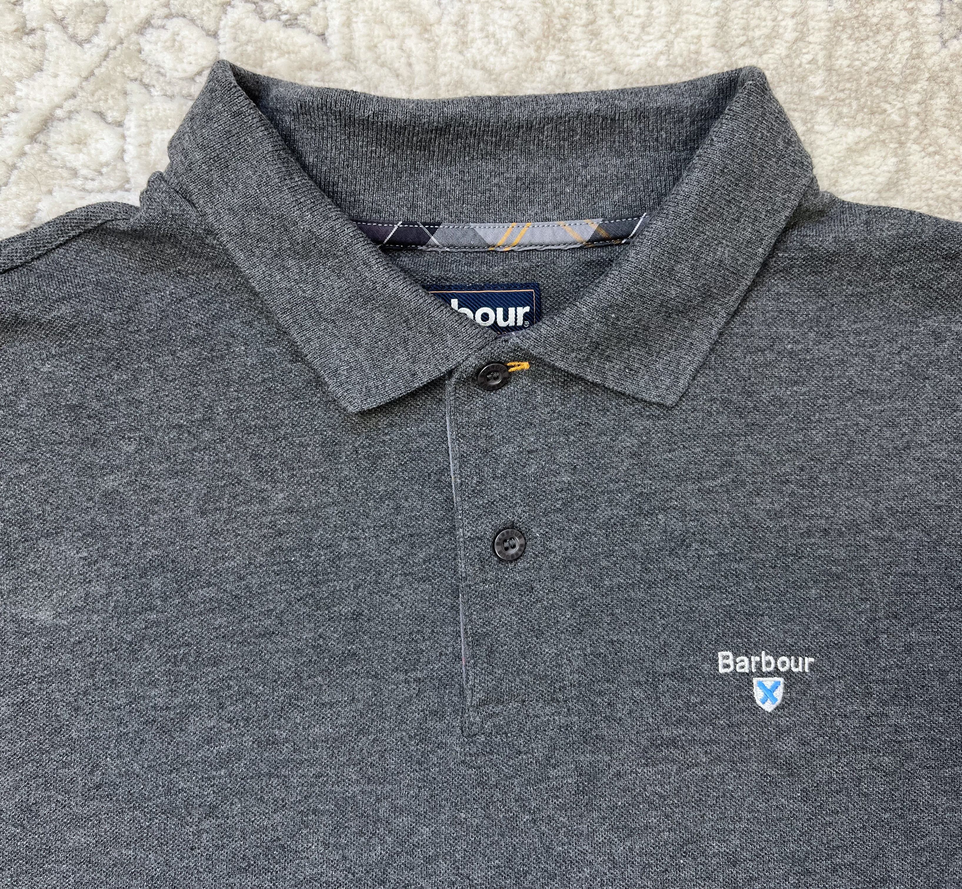 Barbour Barbour Tartan Piqué Polo Shirt Charcoal Grey ~XL Size US XL / EU 56 / 4 - 6 Thumbnail