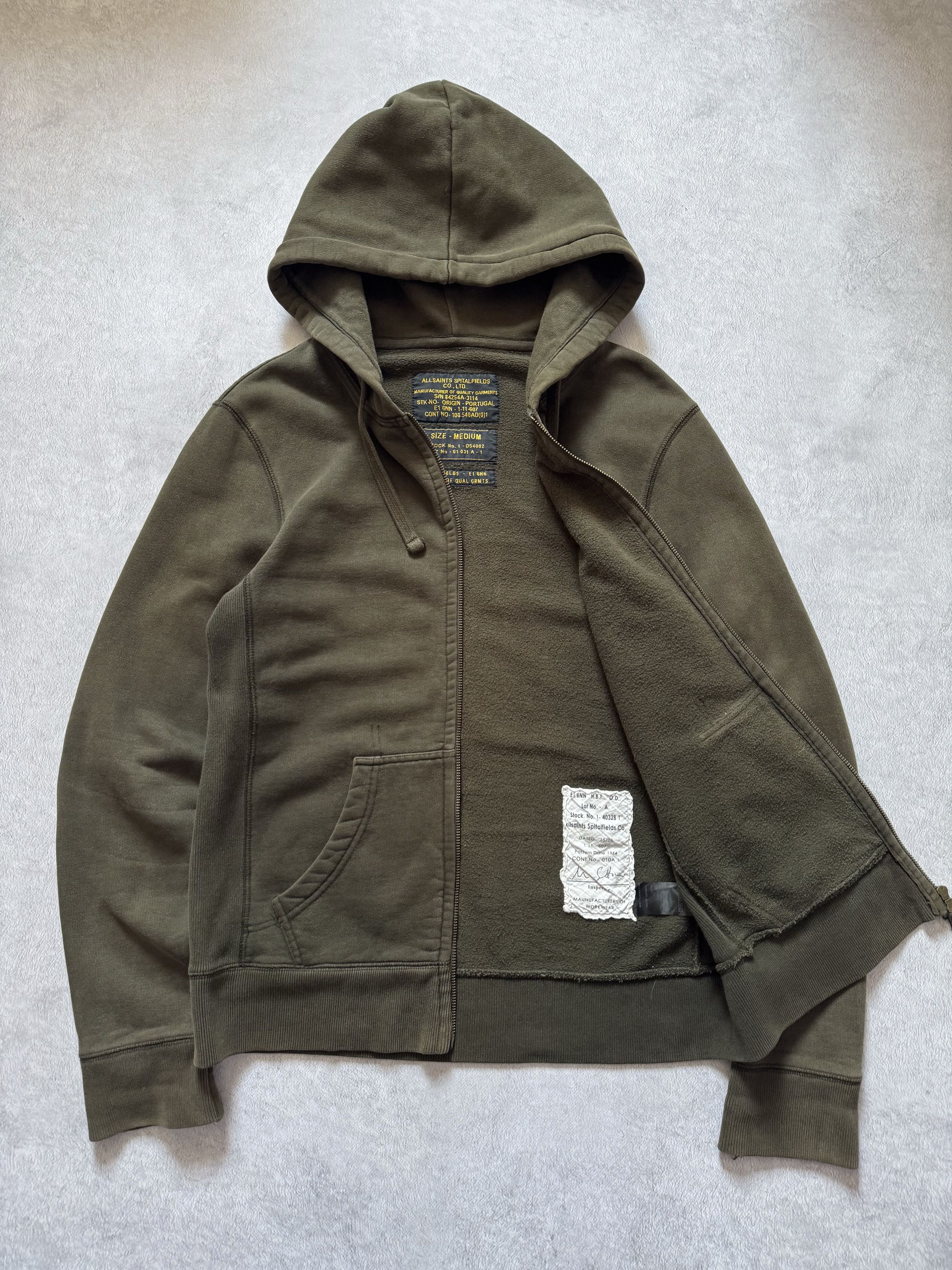 Allsaints Allsaints Spitalfields Heavy Zip Hoodie Faded Khaki Size US M / EU 48-50 / 2 - 5 Thumbnail