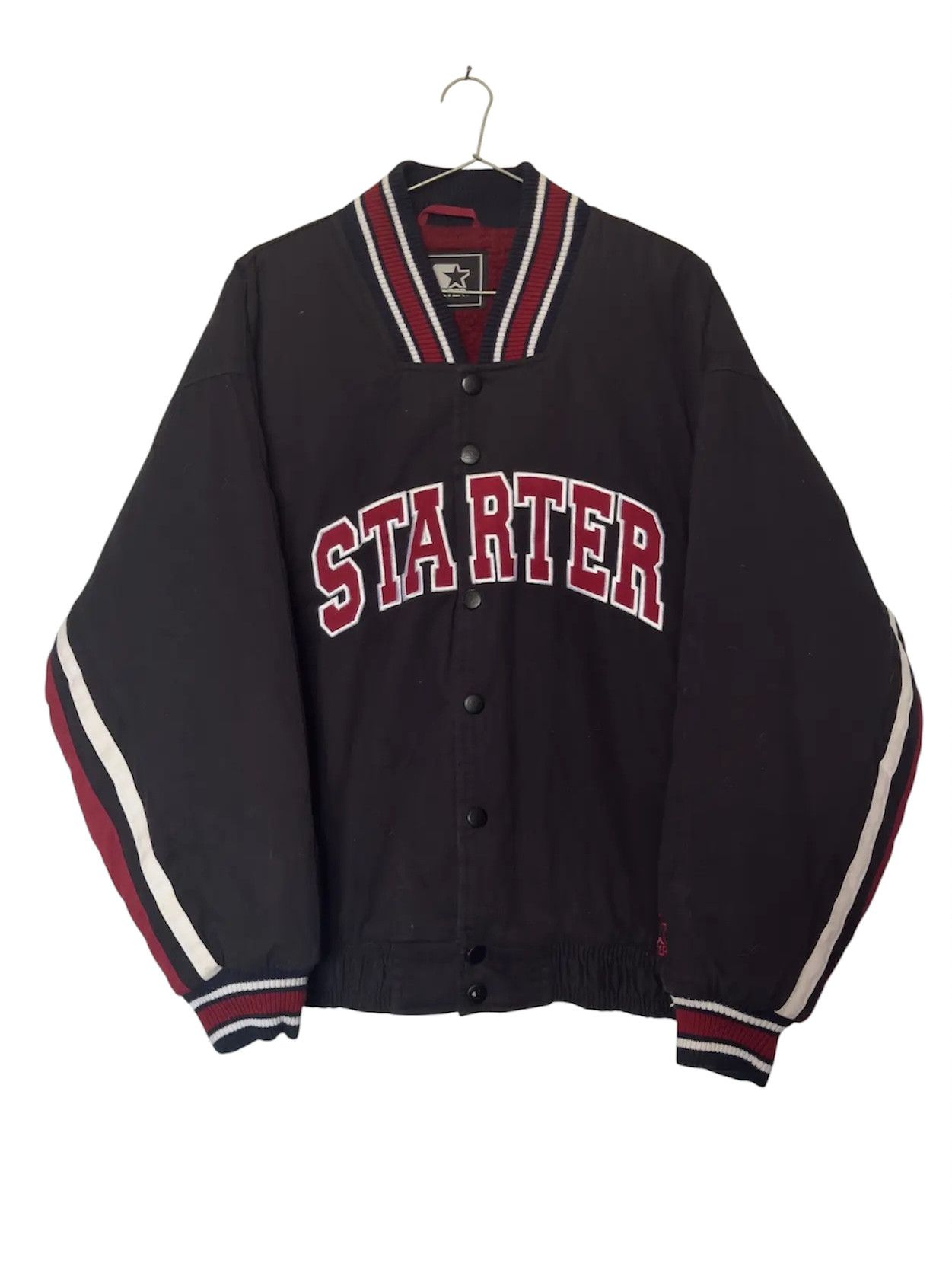 Starter Vintage varsity puffer bomber jacket shearling lining size L Size US L / EU 52-54 / 3 - 4 Thumbnail