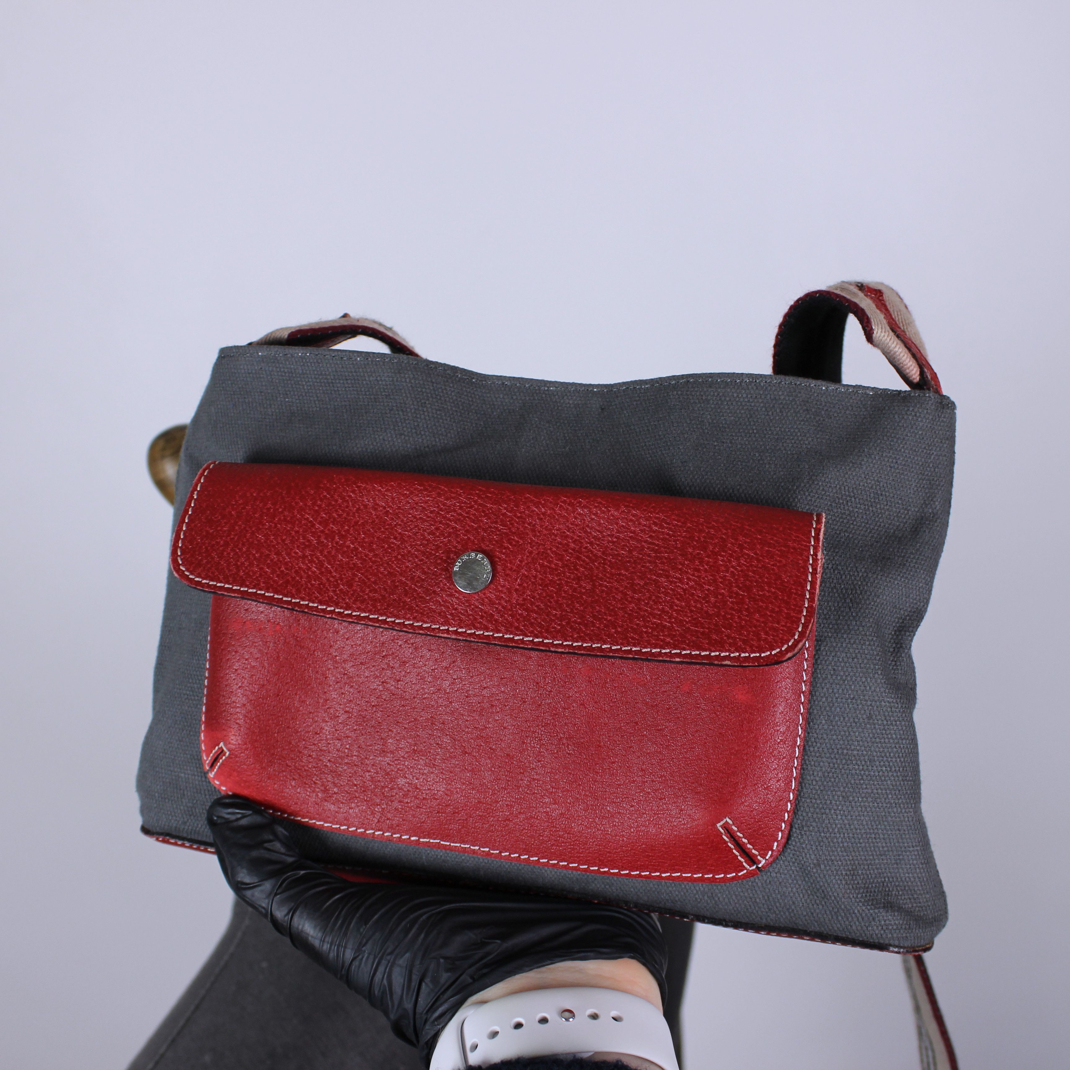 Burberry Burberry shoulders bag leather red gray nova one size Size ONE SIZE - 5 Thumbnail