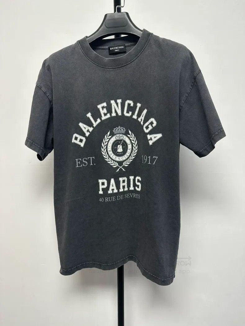 Balenciaga Balenciaga Wheat Letter Washed Distressed Printed Short Sl Size US XS / EU 42 / 0 - 1 Thumbnail