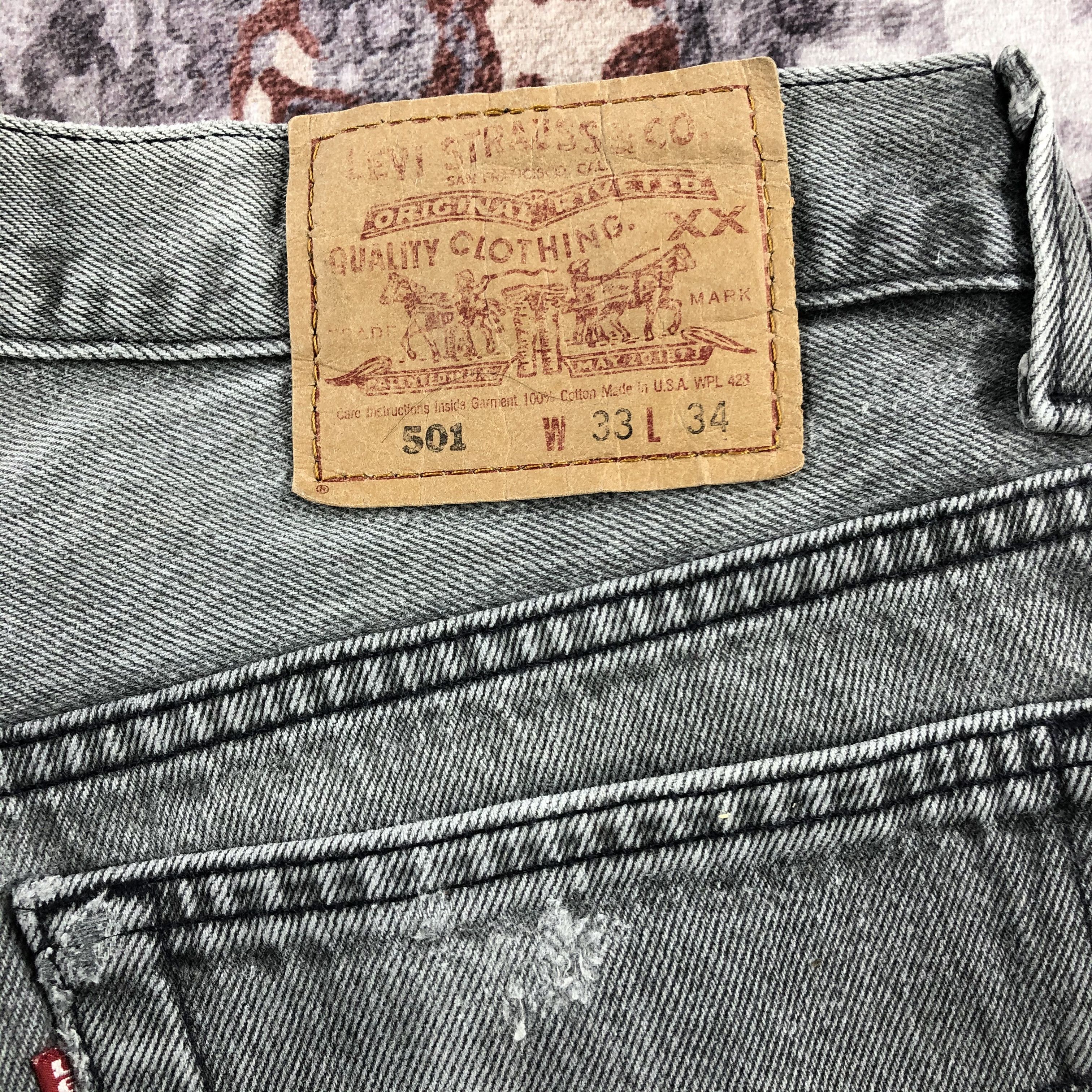 Levi's 90s Vintage Faded Black Levis 501 Jeans-JM2411 Size US 32 / EU 48 - 7 Thumbnail