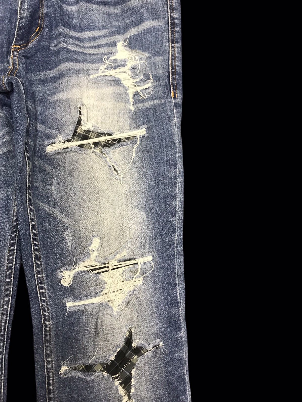 Japanese Brand 💥DENIM ART💥MCD Heavy Distressed Punk Stonewash Denim F142 Size US 33 - 4 Thumbnail