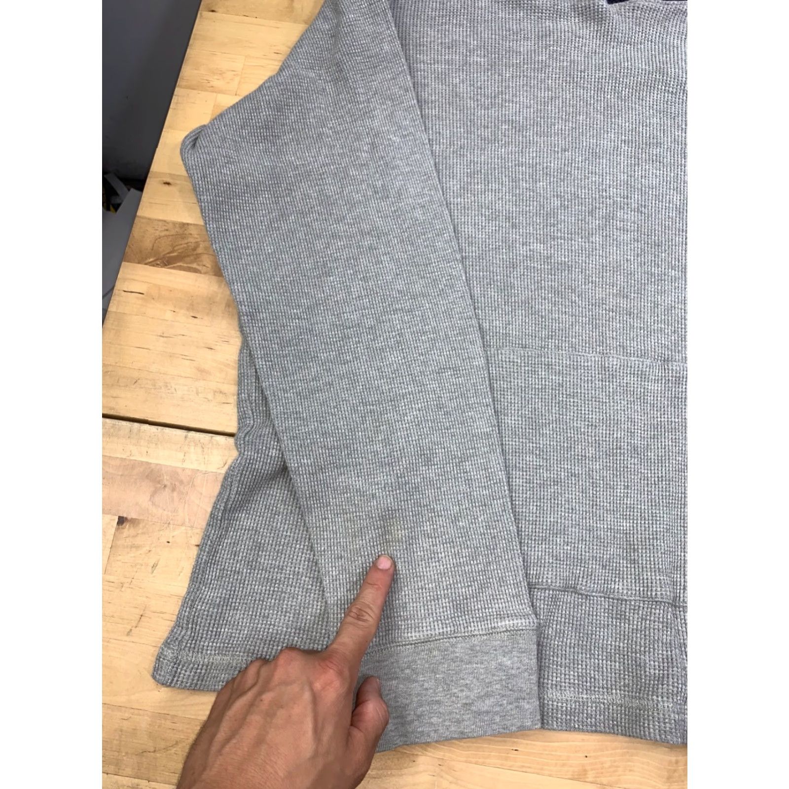 Polo Ralph Lauren VINTAGE Polo Ralph Lauren Hoodie Mens XL Waffle Knit Pullover Thermal 12019 Gray Cotton Knit Crew Neck Size US XL / EU 56 / 4 - 6 Thumbnail