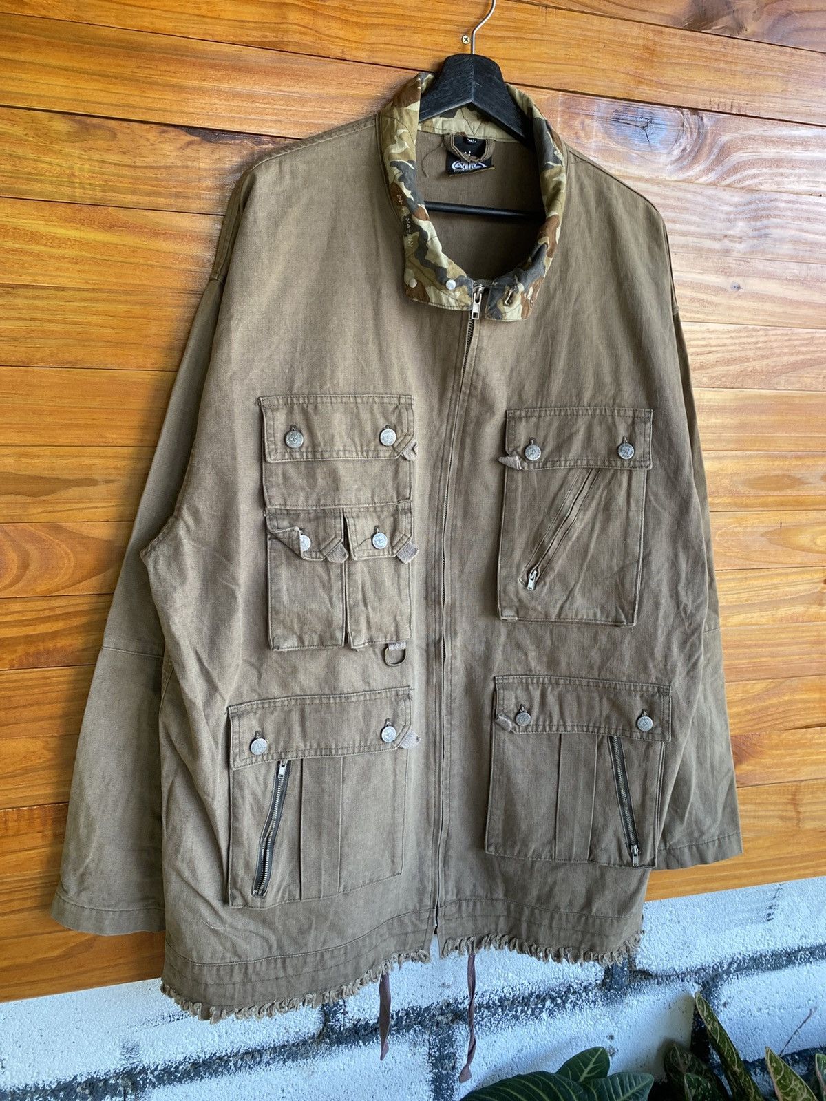 Vintage Vintage Y2K PNB Nation Utility Jacket XXL Brown Camo Collar Size US XXL / EU 58 / 5 - 11 Thumbnail