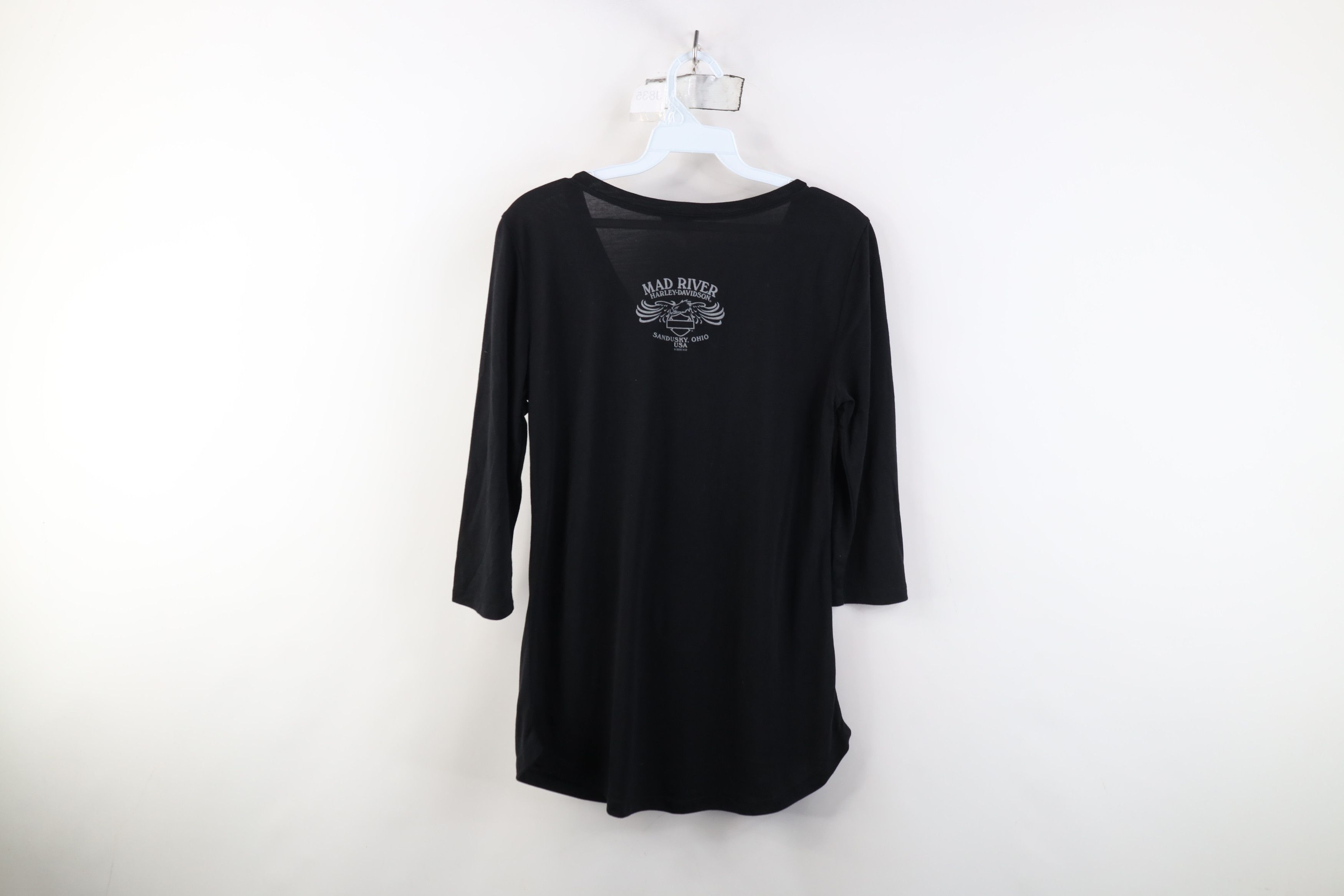 Harley Davidson Y2K Harley Davidson Sequin Knit Raglan T-Shirt Black Size S / US 4 / IT 40 - 10 Thumbnail