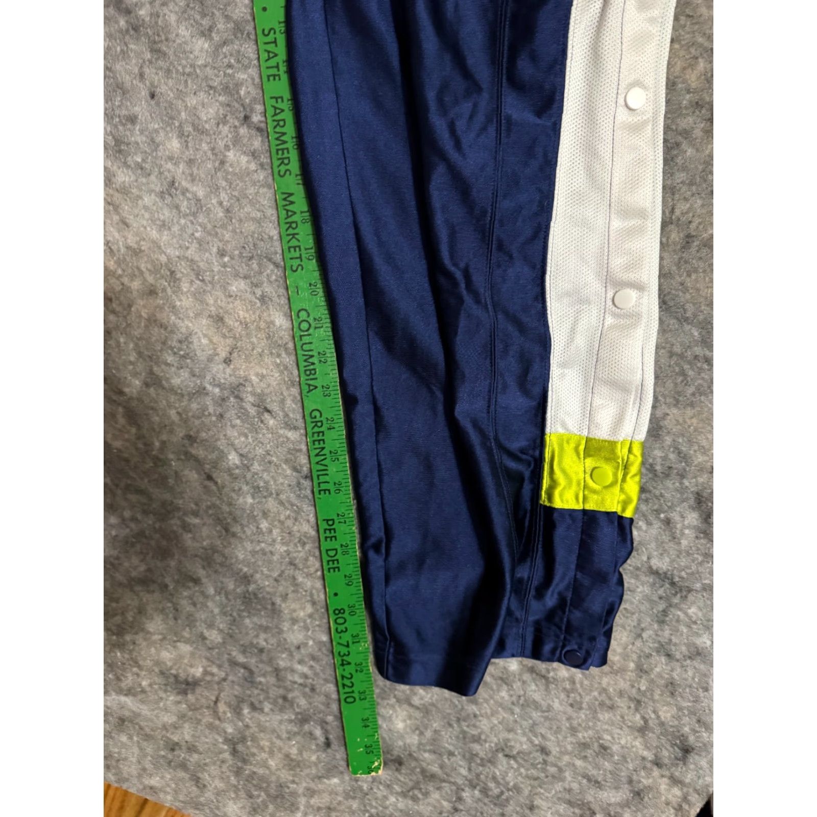 Nike VINTAGE Nike Track Pants Unisex Adults XL Navy Blue White Stripe 90s Break Away Elastic Waist Regular Size US 36 / EU 52 - 6 Thumbnail