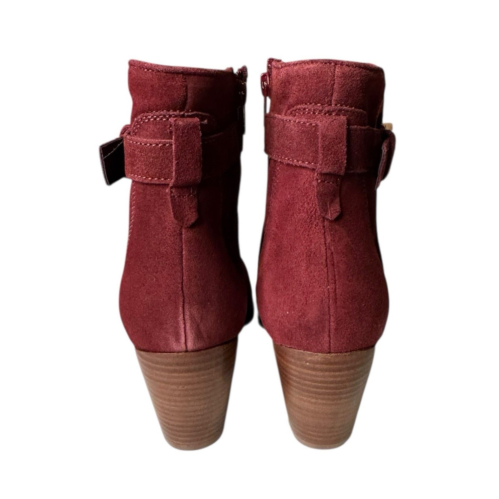 Other Diba NEW Sleek Bootie Burgundy Suede Gold Buckle Ankle Size US 9.5 / IT 39.5 - 3 Thumbnail