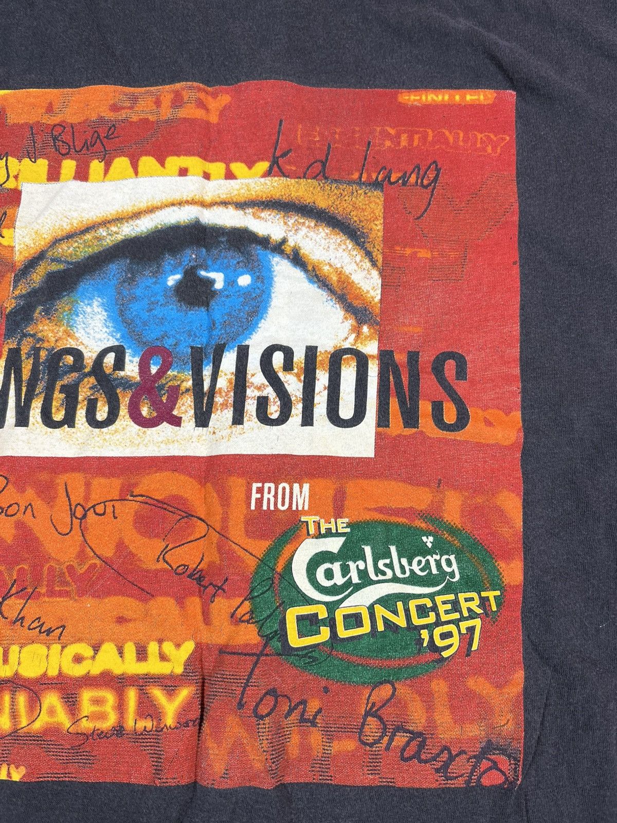 Band Tees Vintage 1997 Songs & Visions Shirt Carlsberg Concert Size US L / EU 52-54 / 3 - 4 Thumbnail