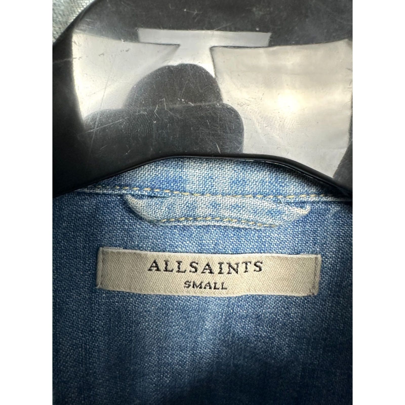 Allsaints Allsaints Denim Jacket Flora Cannon Shirt S Womens Blue Denim Jacket Long Sleeve Snap Closure Size S / US 4 / IT 40 - 3 Thumbnail
