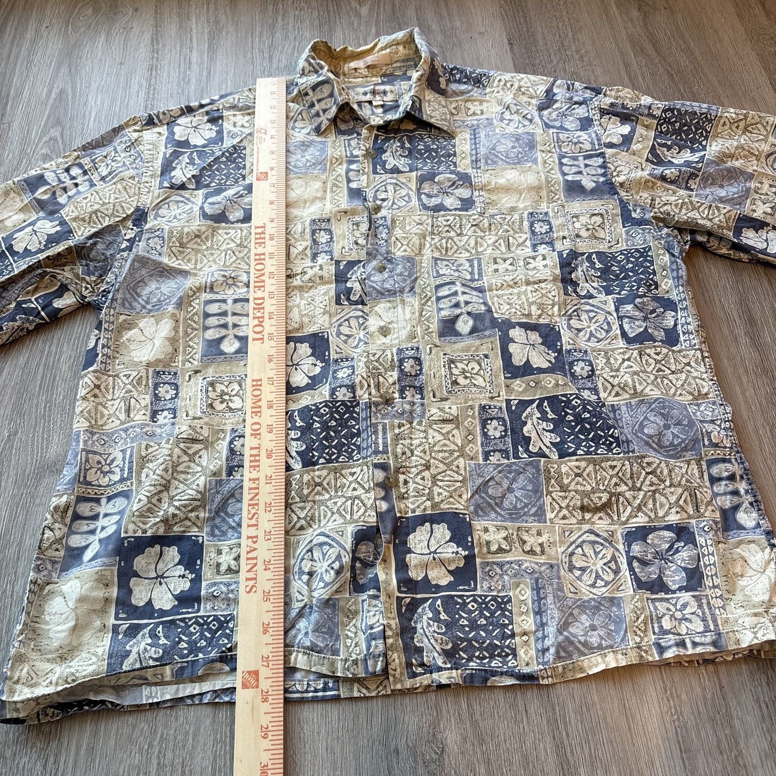 Other Cobra Golf Men's XL Hawaiian Shirt Blue Tan Floral Patchwork Size US XL / EU 56 / 4 - 4 Thumbnail