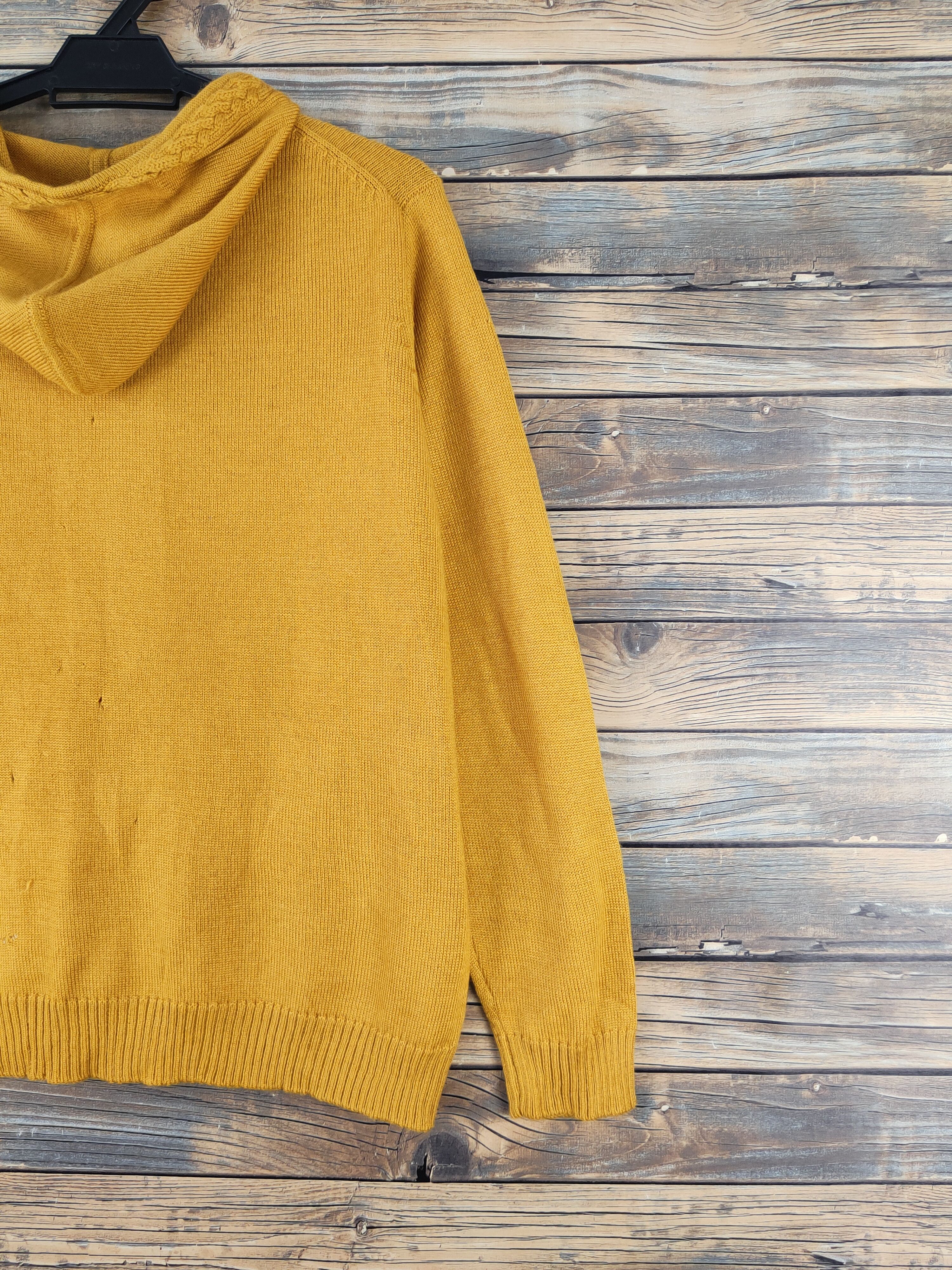 Homespun Knitwear Decoy Mustard Knitwear riped Hoodie Cardigan#W2125 Size L / US 10 / IT 46 - 13 Thumbnail