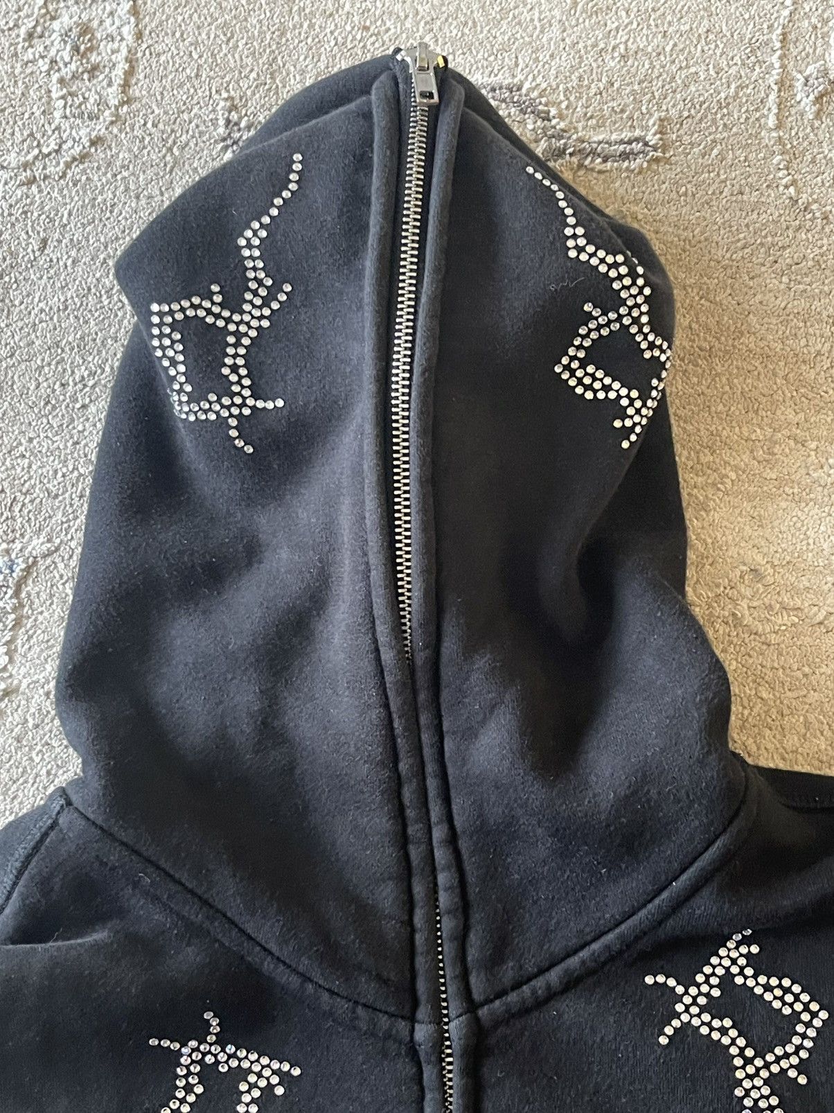 Other Black Double Zip Rhinestone Hoodie Size US M / EU 48-50 / 2 - 5 Thumbnail