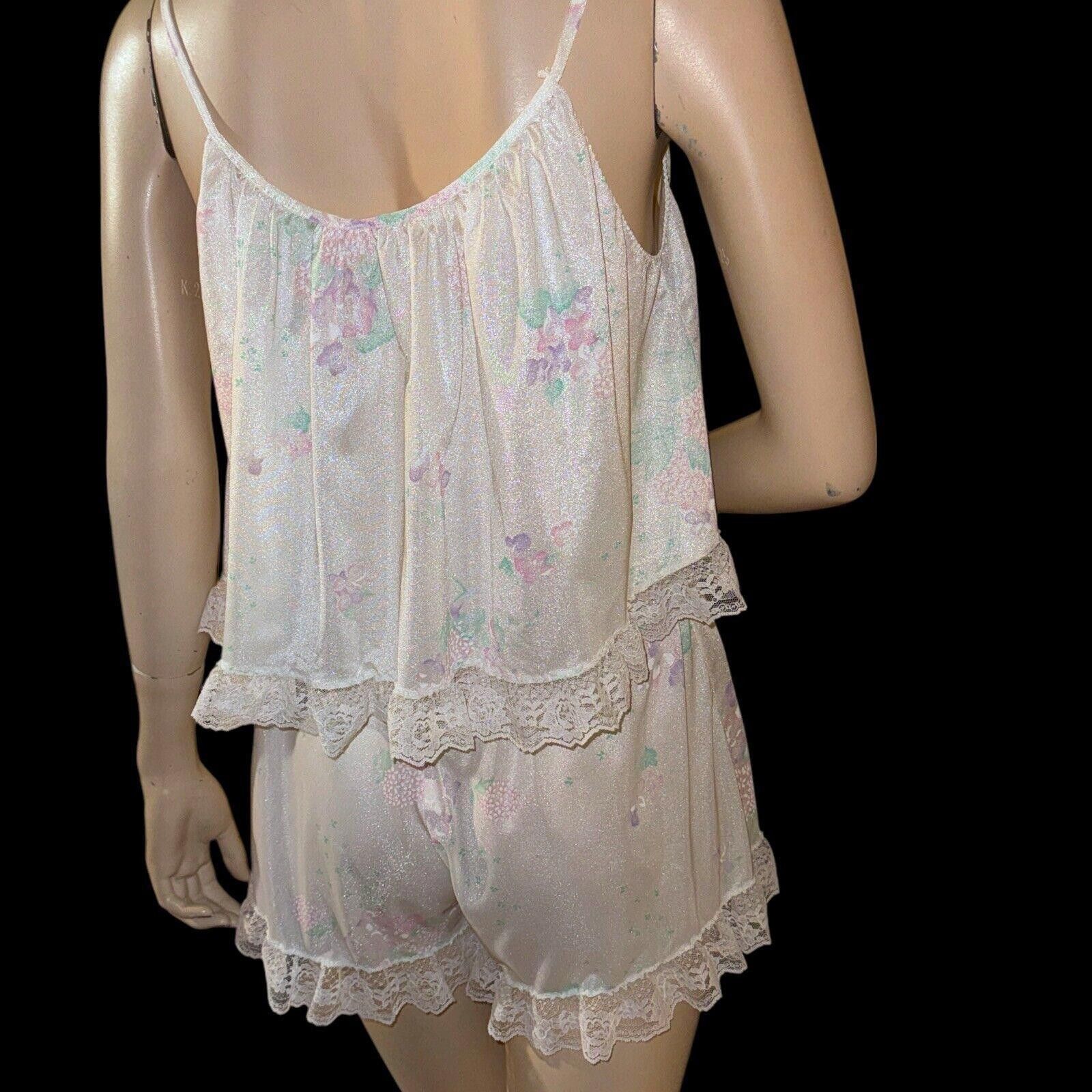 Designer Vintage Erica Loren Pastel Lacy Pajama Babydoll Sz S Size ONE SIZE - 5 Thumbnail