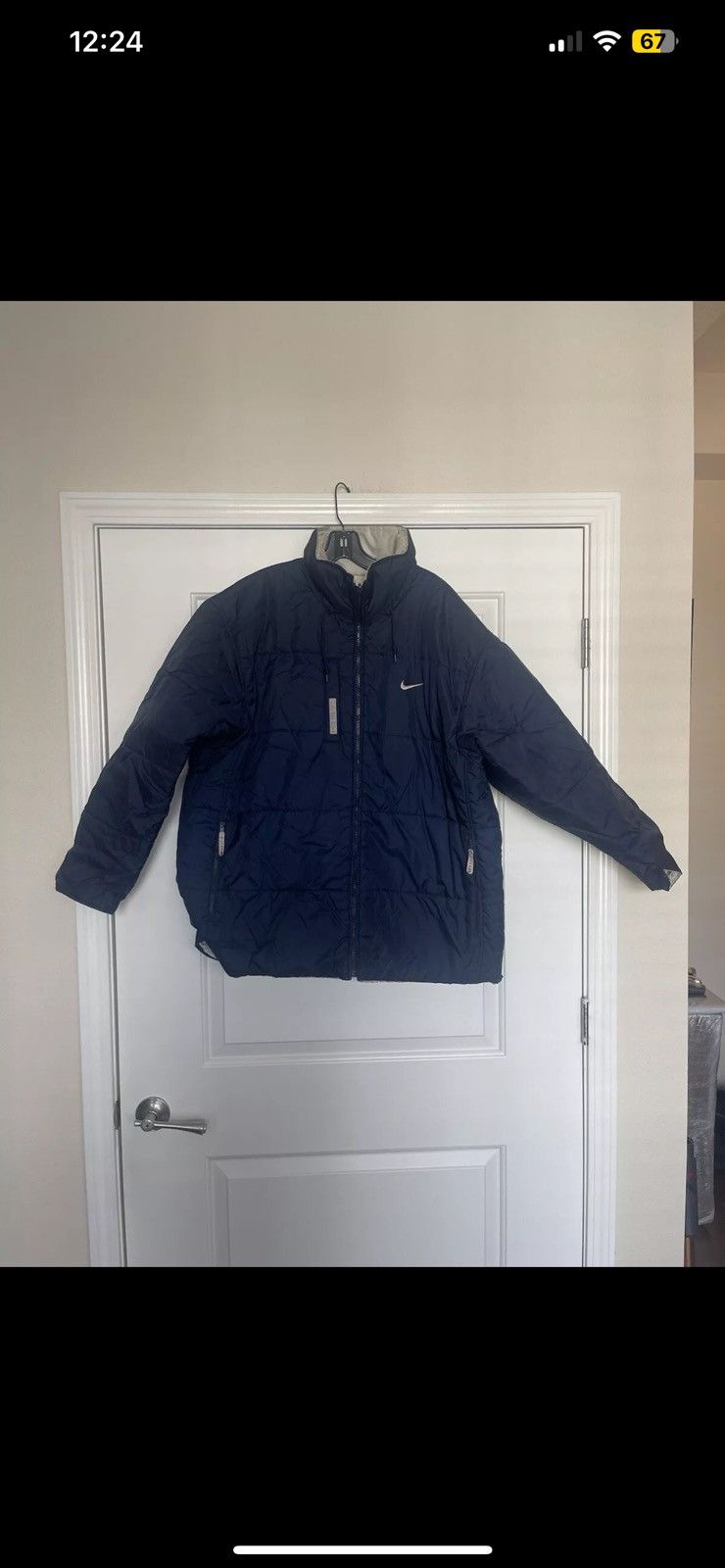 Nike × Vintage NIKE REVERSIBLE PUFFER JACKET NAVY AND GRAY. MENS SZ MEDIUM. Size US M / EU 48-50 / 2 - 1 Thumbnail