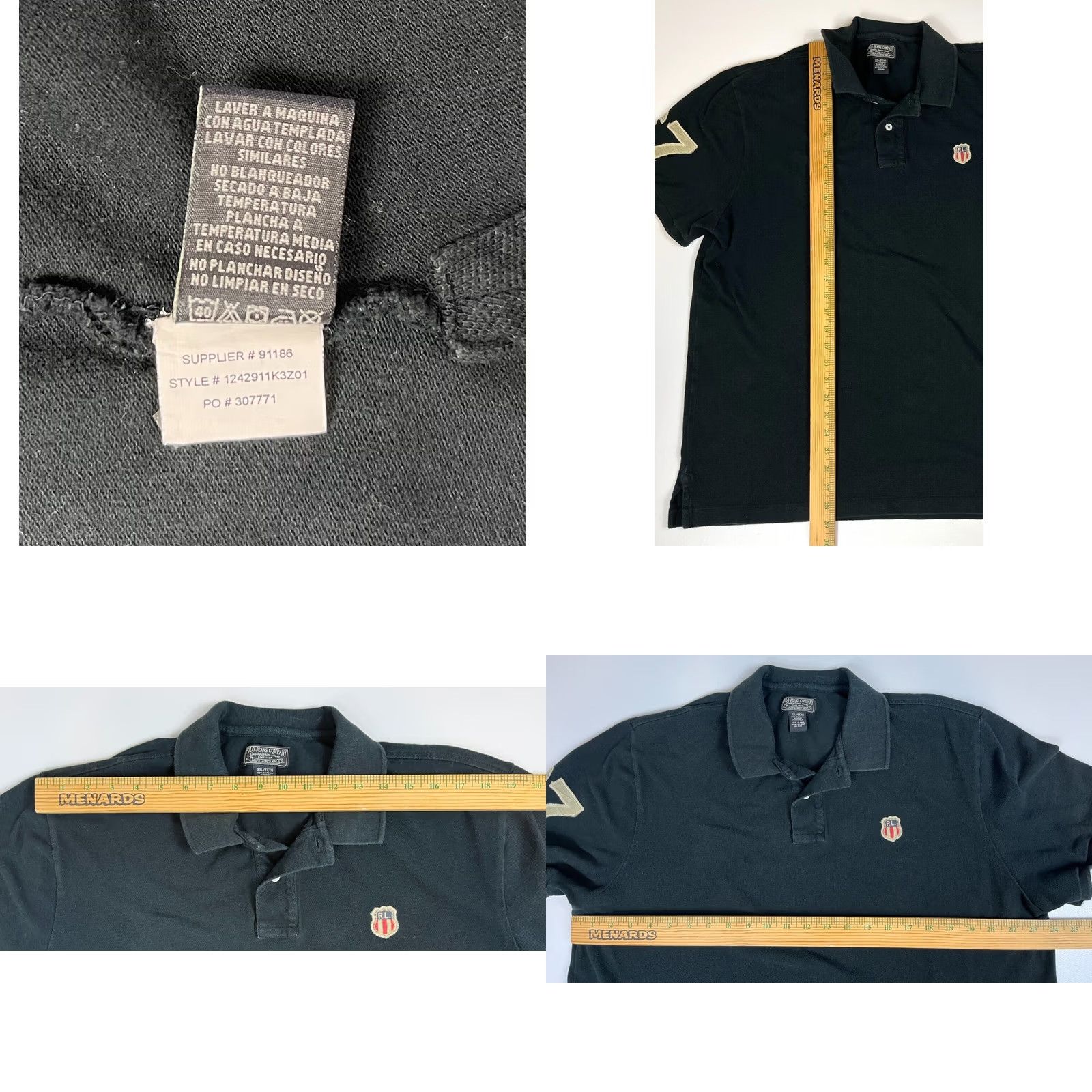 Ralph Lauren VINTAGE Polo Jeans Company Ralph Lauren Polo Shirt Men 2XL Black 90s Embroidered Logo Polo Shirt Size US XXL / EU 58 / 5 - 8 Thumbnail