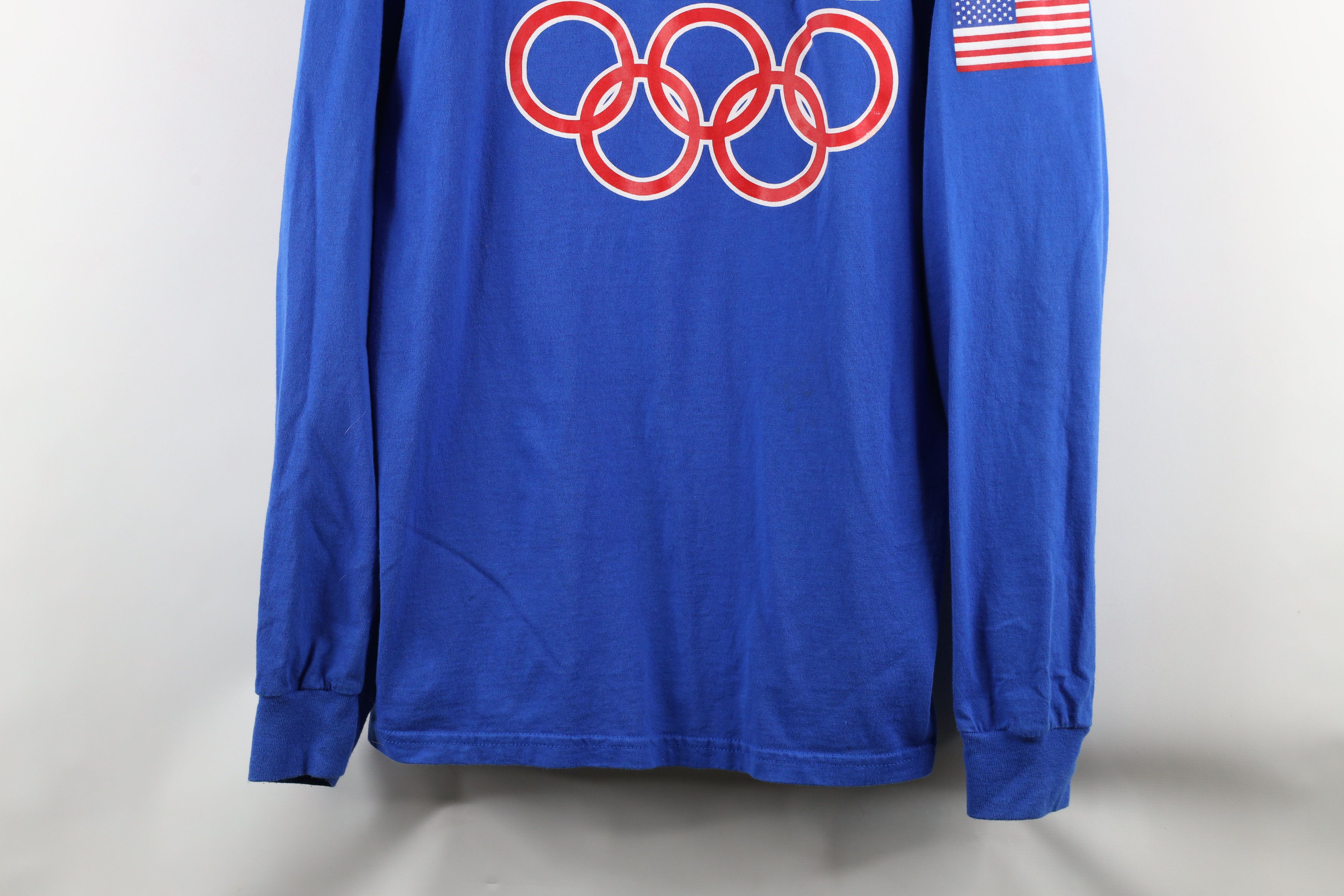 Vintage Vintage 90s USA Olympics Long Sleeve T-Shirt Blue Cotton Size US XL / EU 56 / 4 - 3 Thumbnail