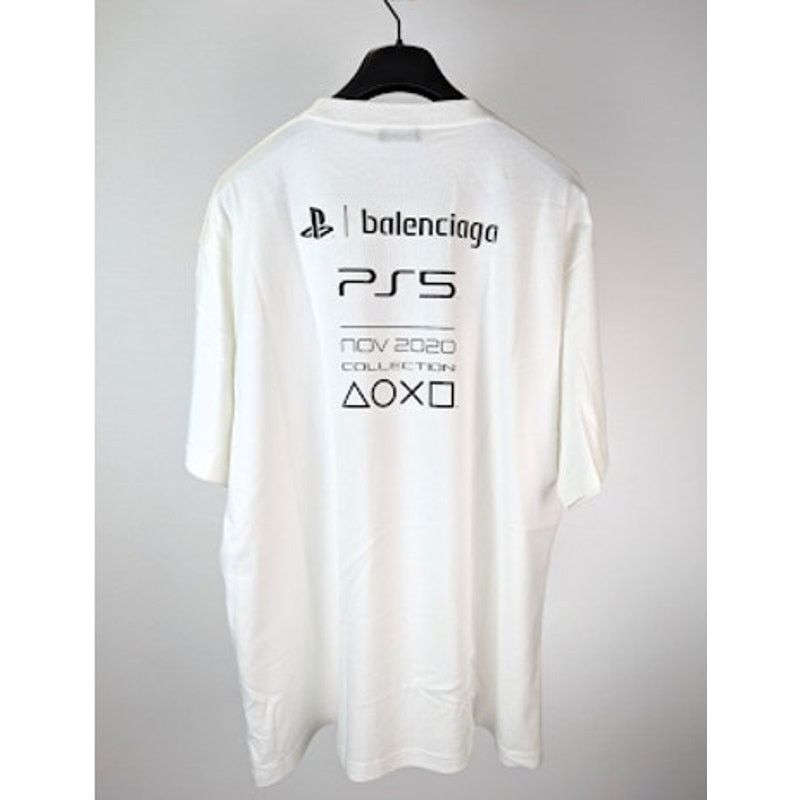 Balenciaga × Playstation o1rshd1 5 Boxy Logo T-Shirt in White / Black Size US XL / EU 56 / 4 - 14 Thumbnail