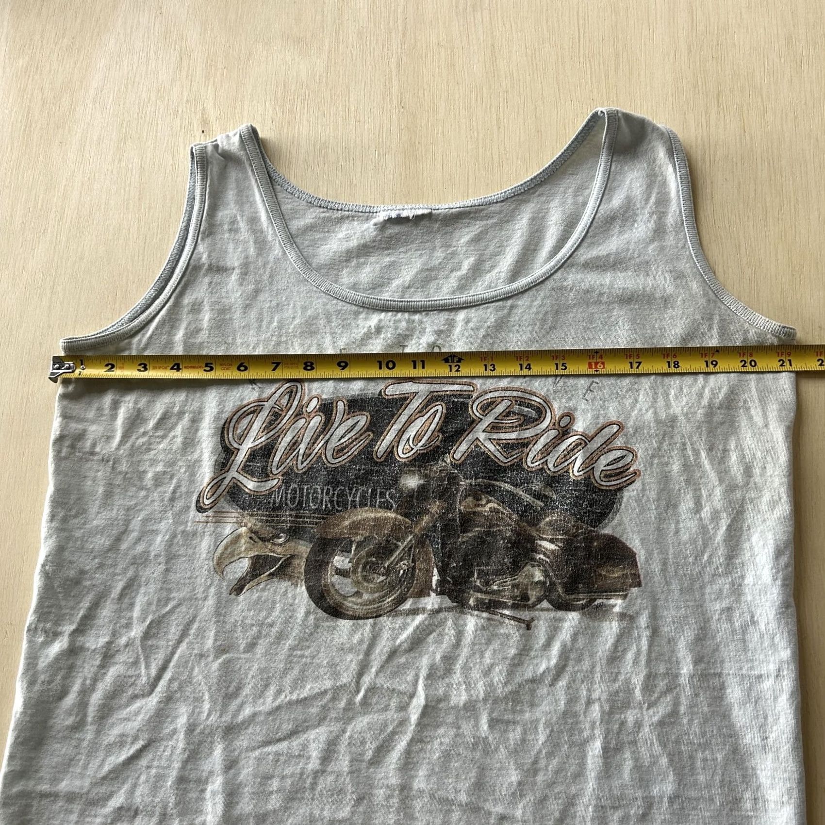 Olive Vintage Live To Ride Motorcycle Shirt Mens Small Gray Sleeveless Tank Top Biker Graphic Print Crew Neck Size US S / EU 44-46 / 1 - 6 Thumbnail
