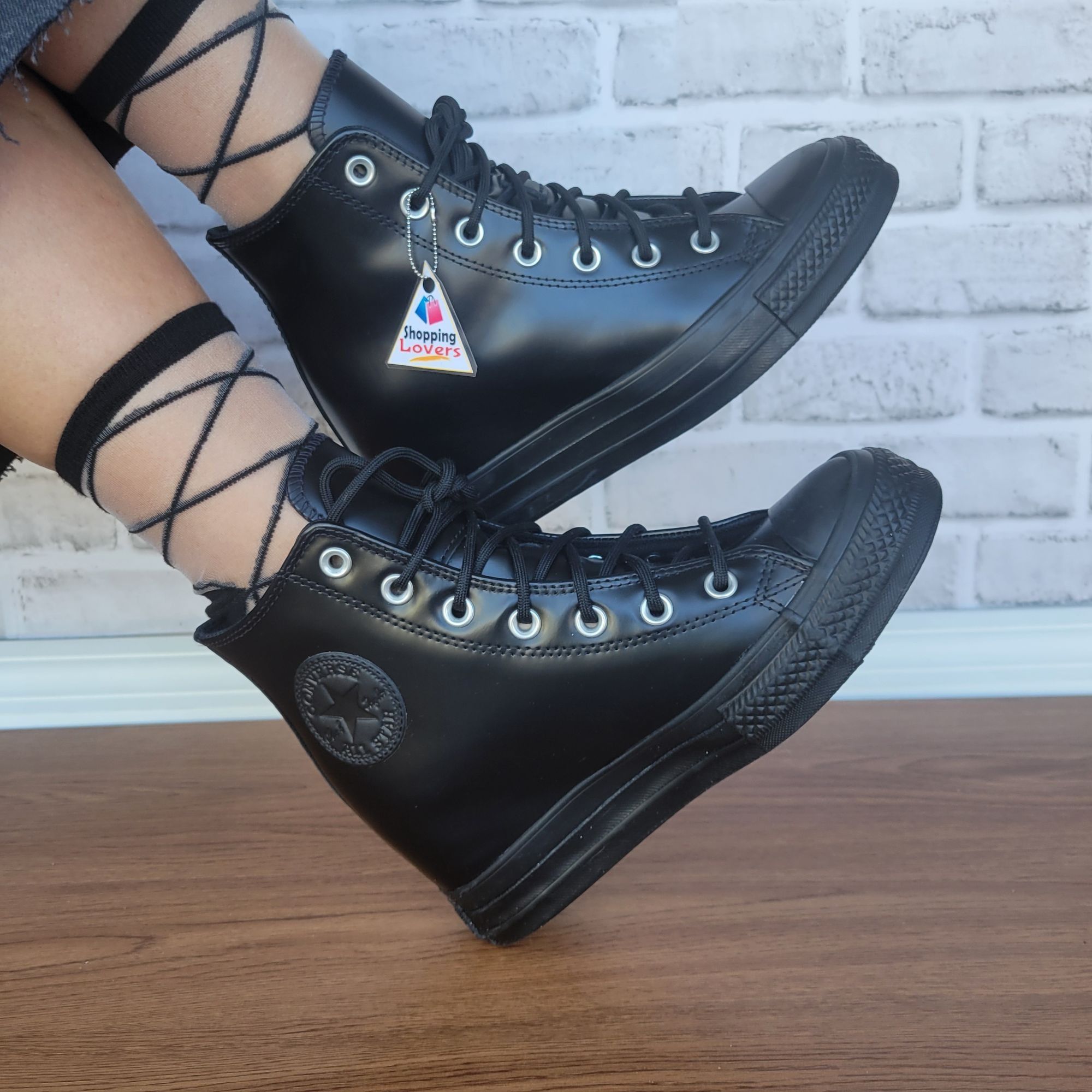 Converse ⭐Converse Chuck Taylor All Star Wedge Platform 8.5 Patent Le Size US 8.5 / IT 38.5 - 8 Thumbnail